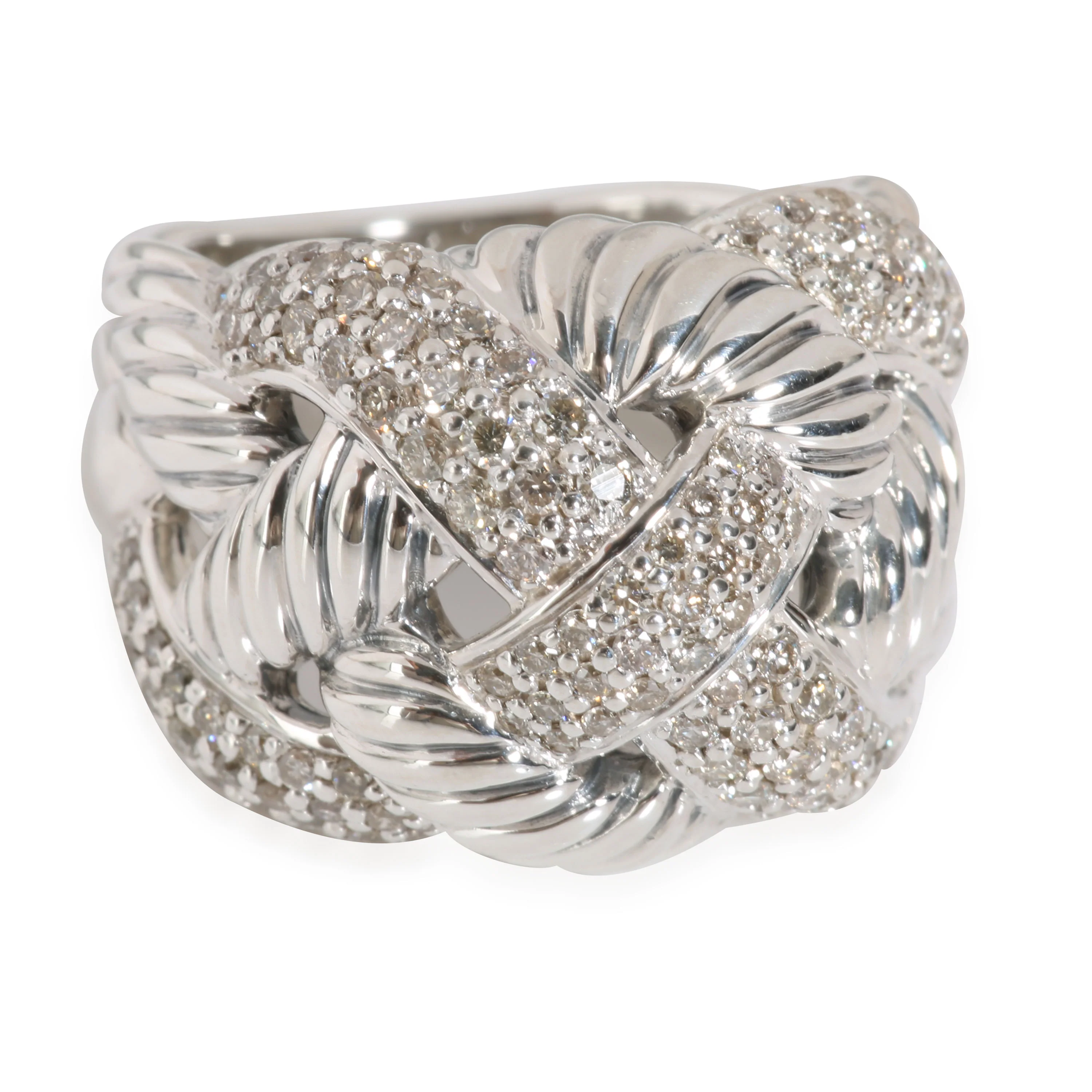 Woven Cable Ring in Sterling Silver 1.21 CTW