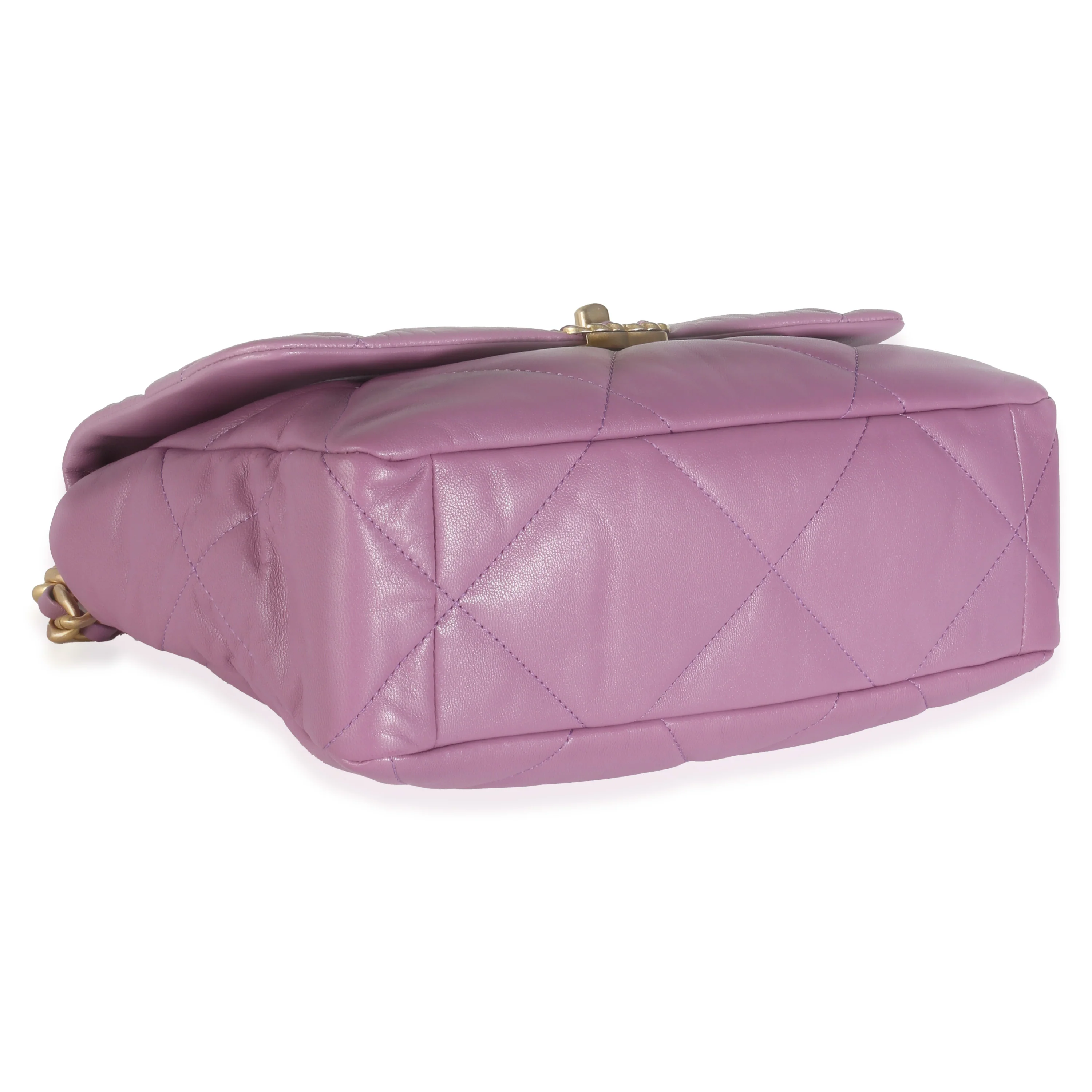 20B Purple Quilted Lambskin Large Chanel 19 Flap Bag - Image 6