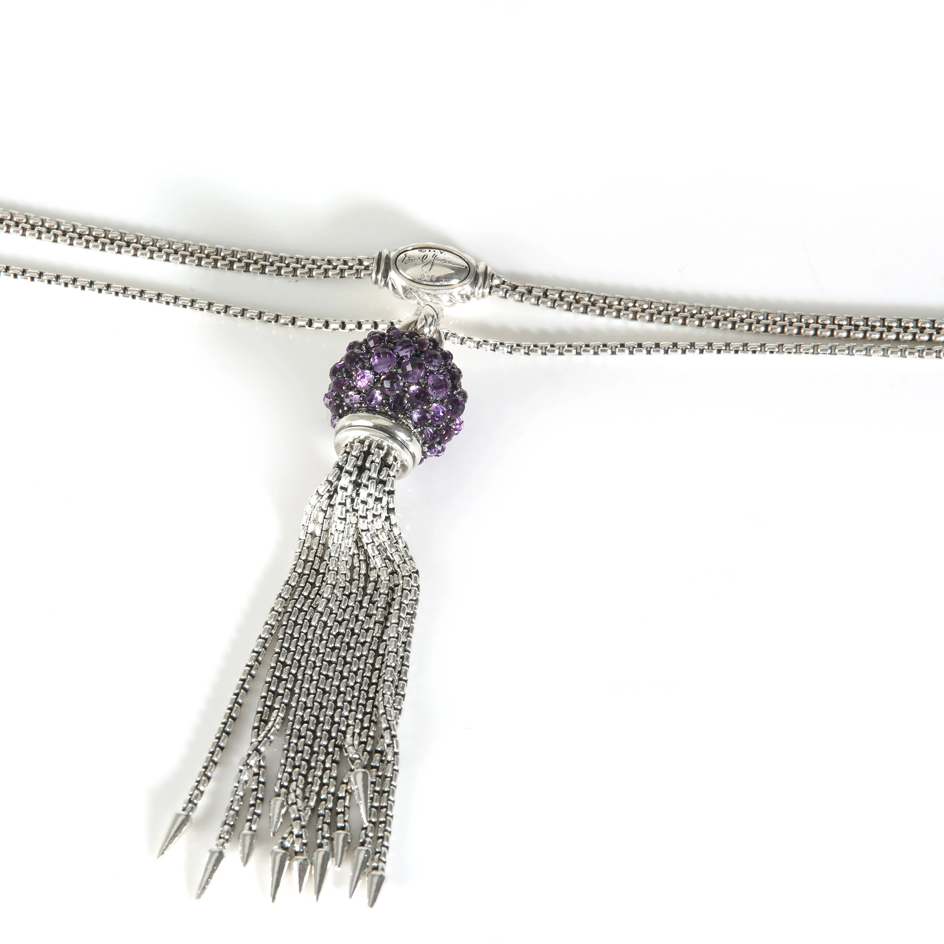 Berries Tassel Necklace With Amethyst in Sterling Silver - Image 3