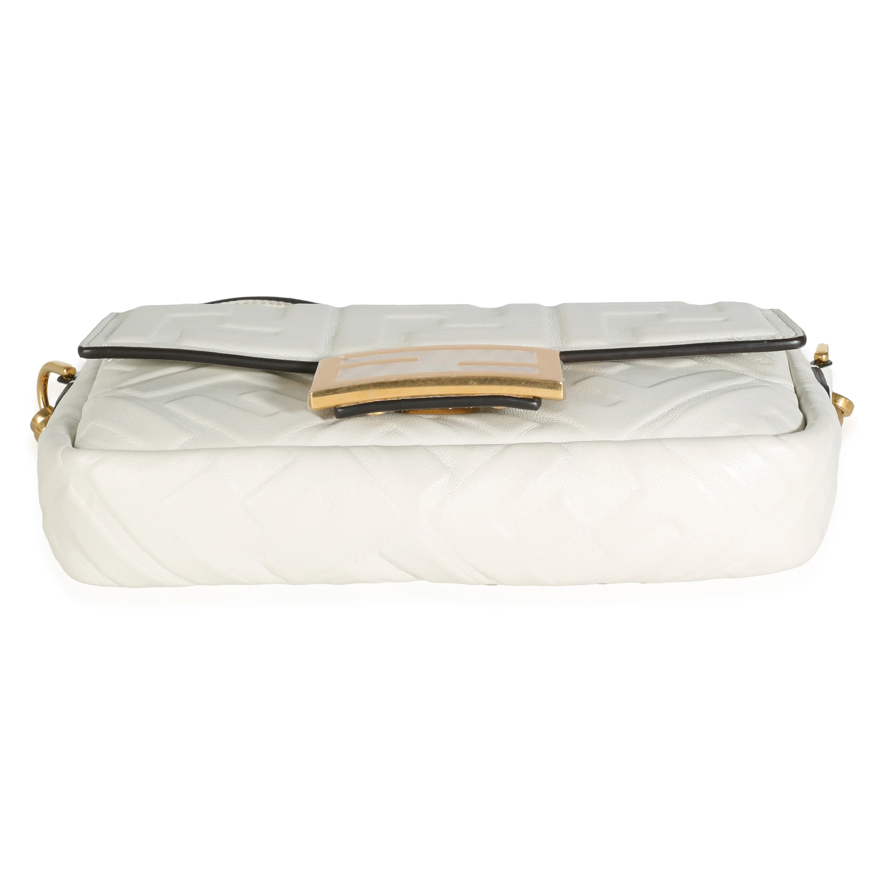 White Nappa FF 1974 Embossed Mini Baguette - Image 6