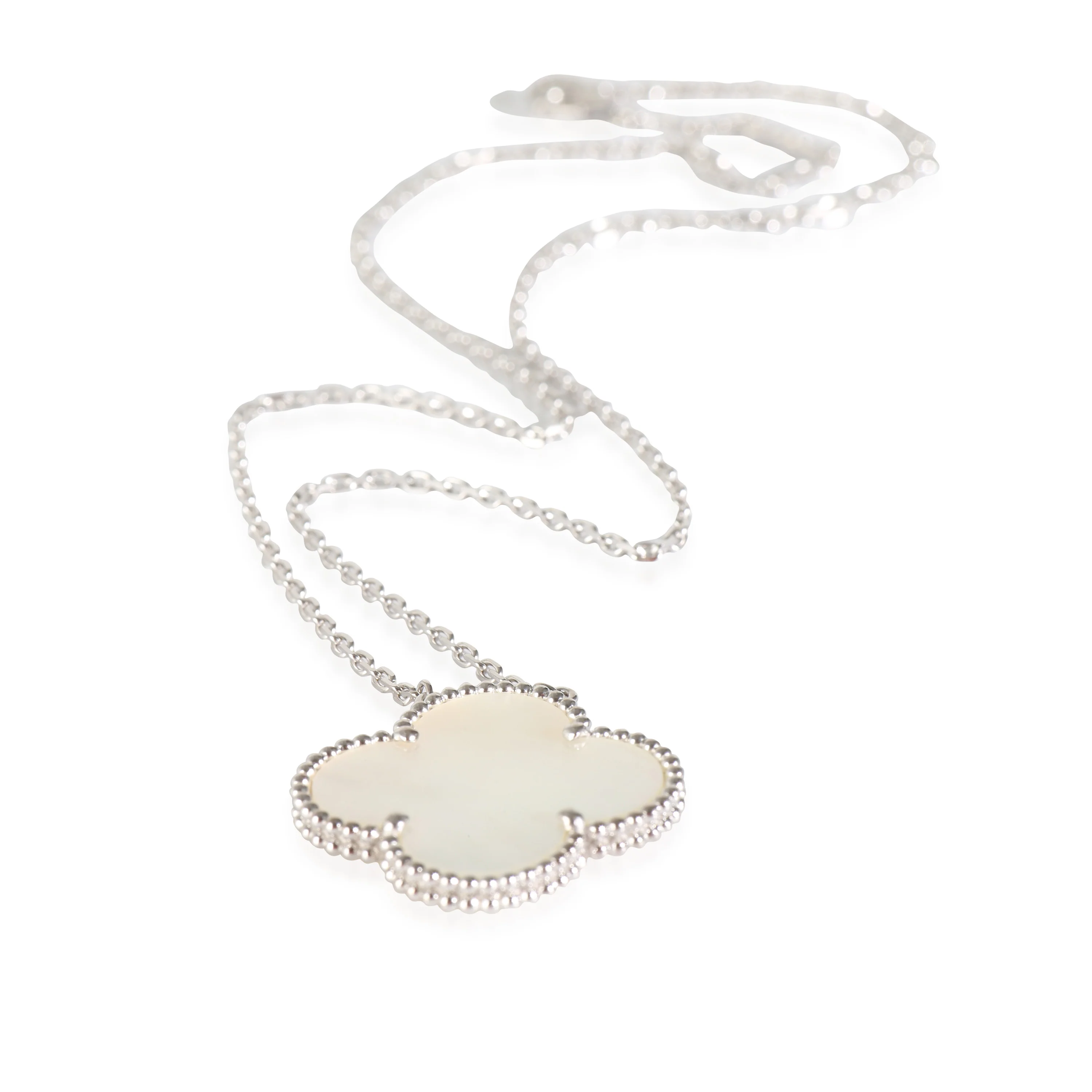 Alhambra Mother Of Pearl Pendant in 18k White Gold - Image 2