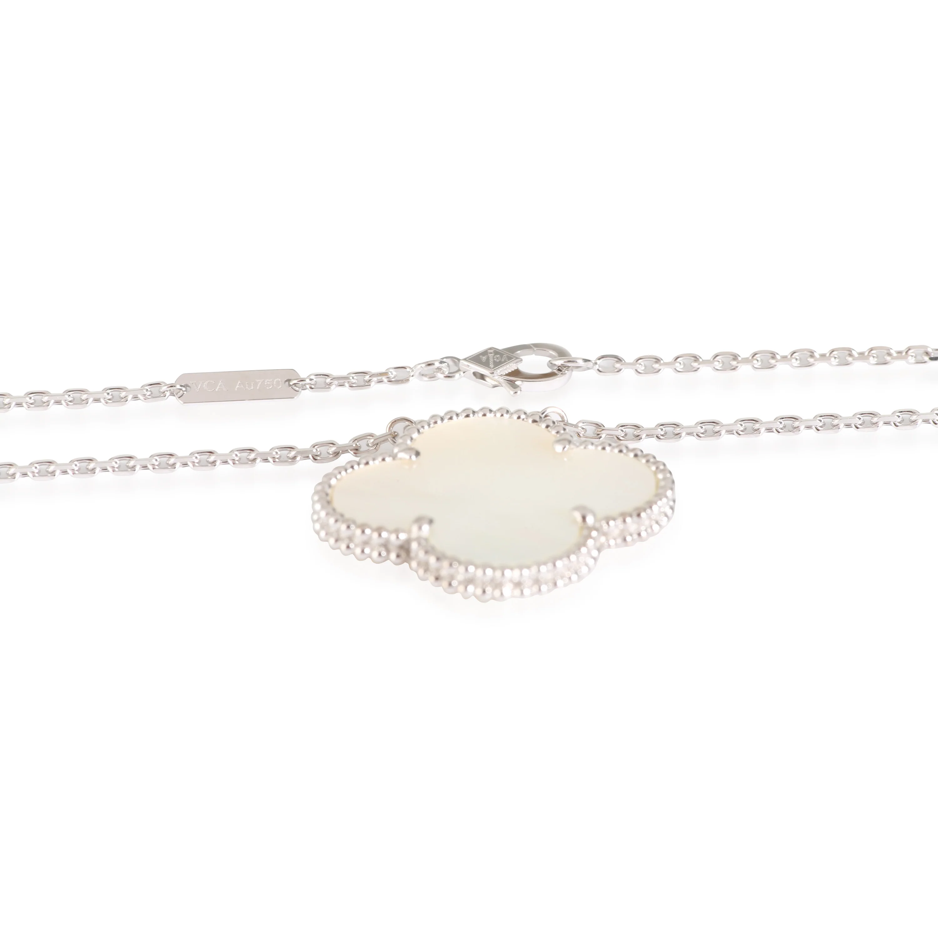 Alhambra Mother Of Pearl Pendant in 18k White Gold - Image 3