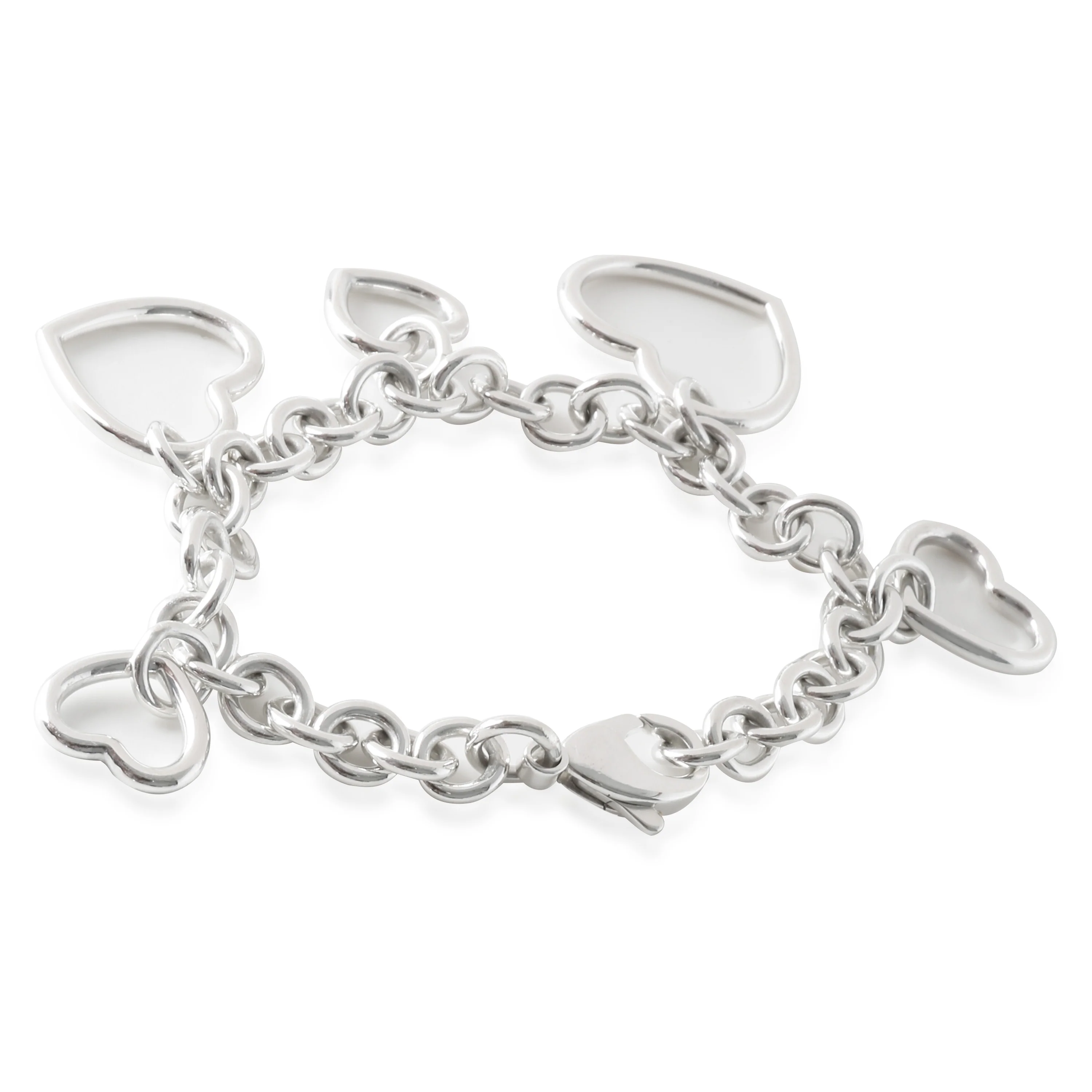 Charm Bracelet With Hearts in Sterling Silver - Image 3