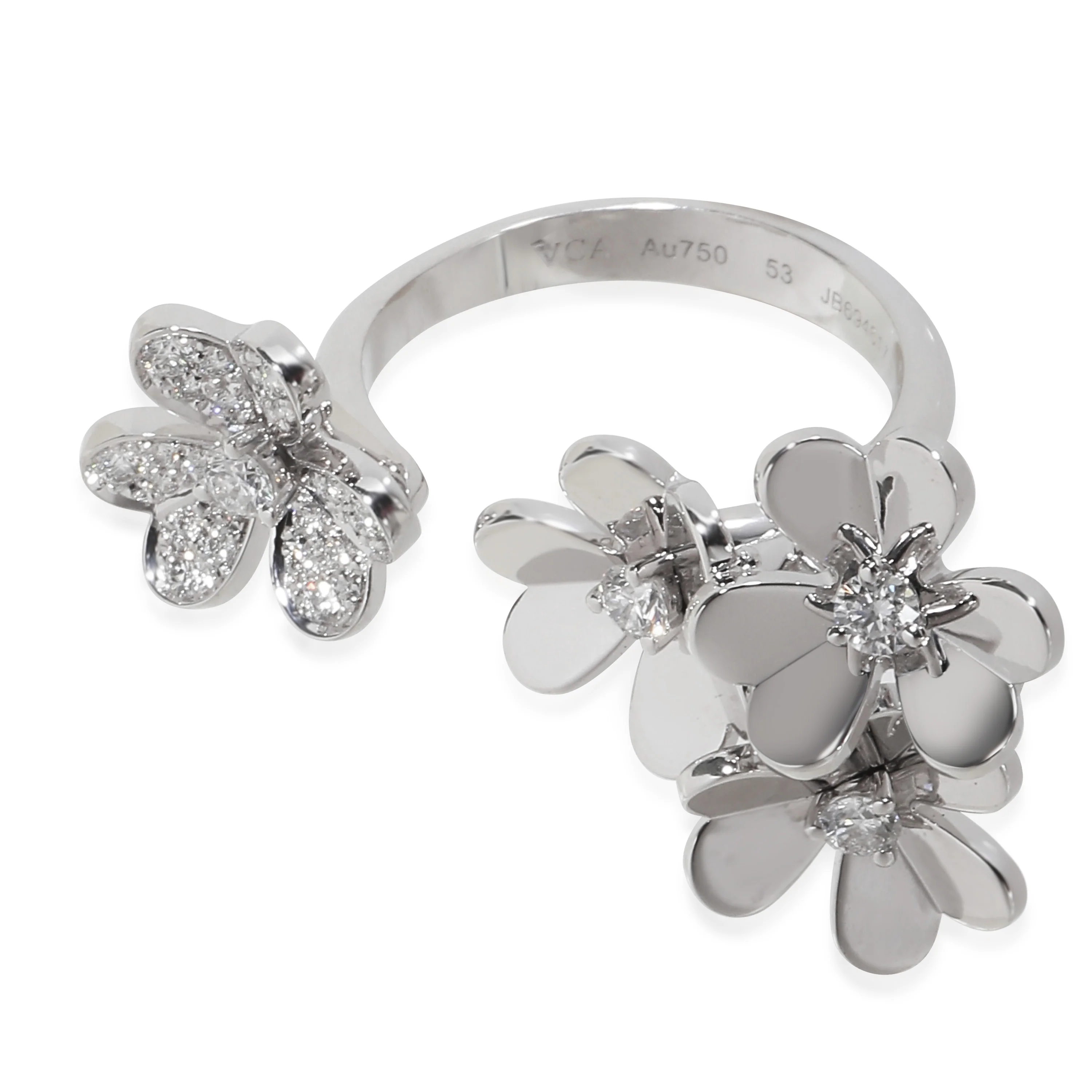 Frivole Ring With Diamonds In 18K White Gold