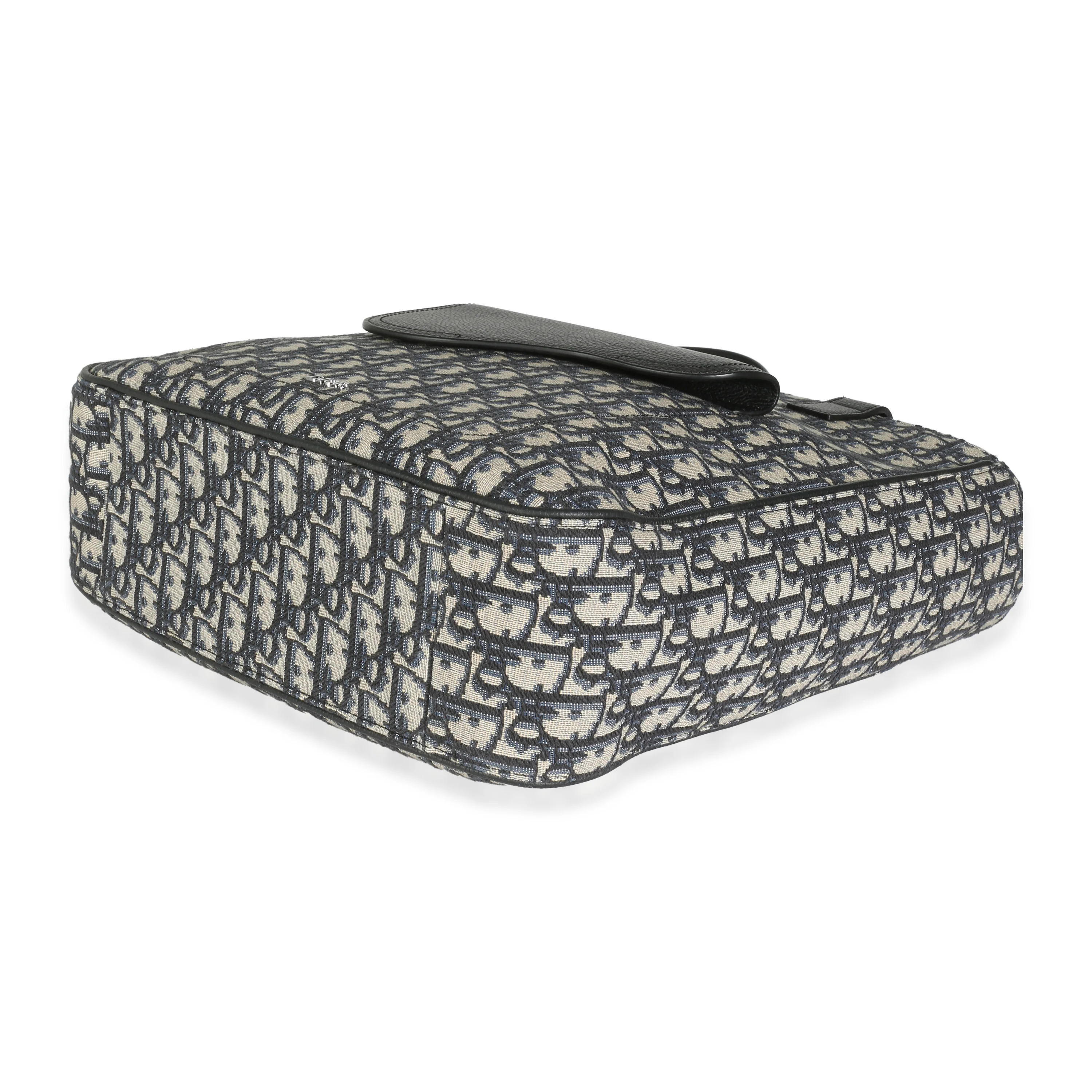 Dior Navy Oblique Jacquard Saddle Tote - Image 6