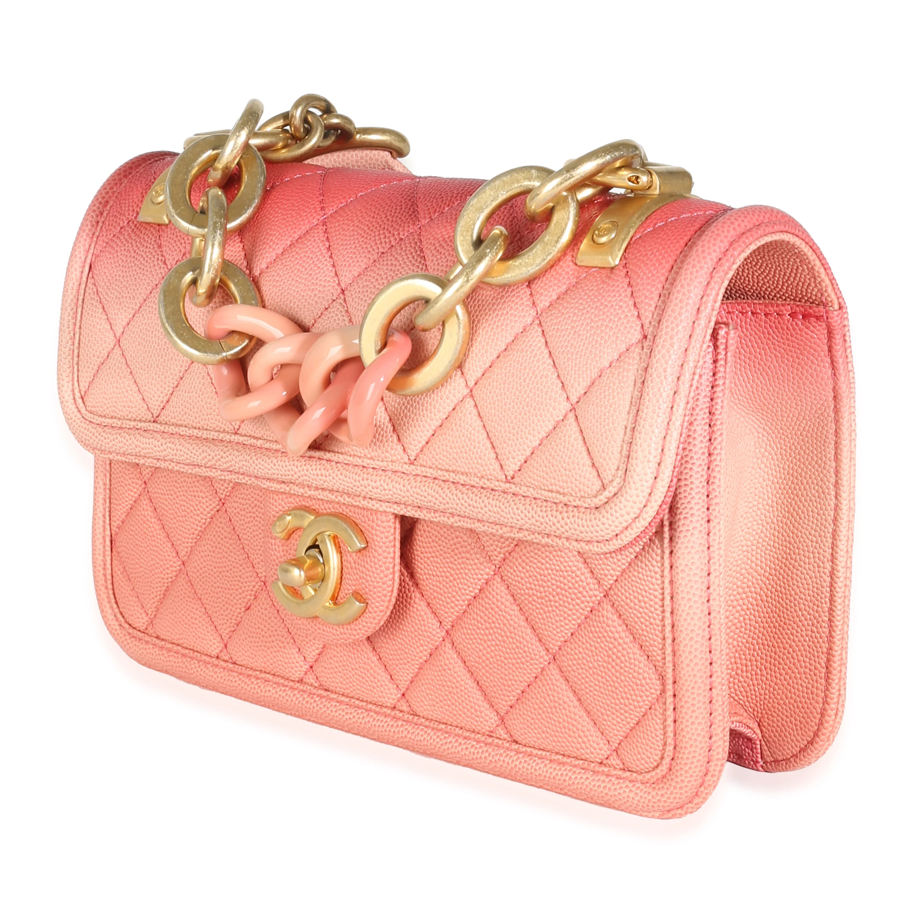 Coral Ombre Quilted Caviar Small Sunset By The Sea Flap Handbag - Image 2