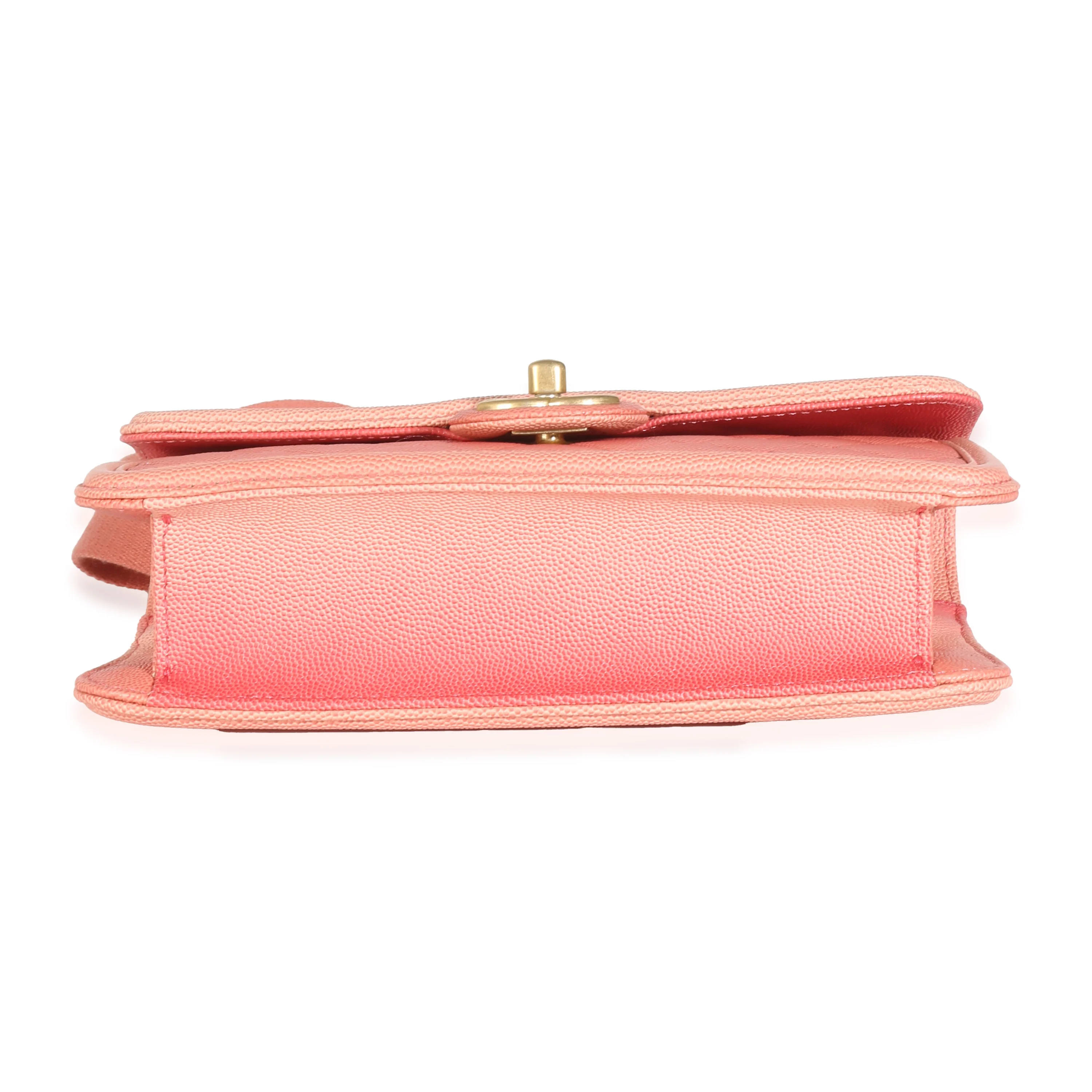 Coral Ombre Quilted Caviar Small Sunset By The Sea Flap Handbag - Image 5