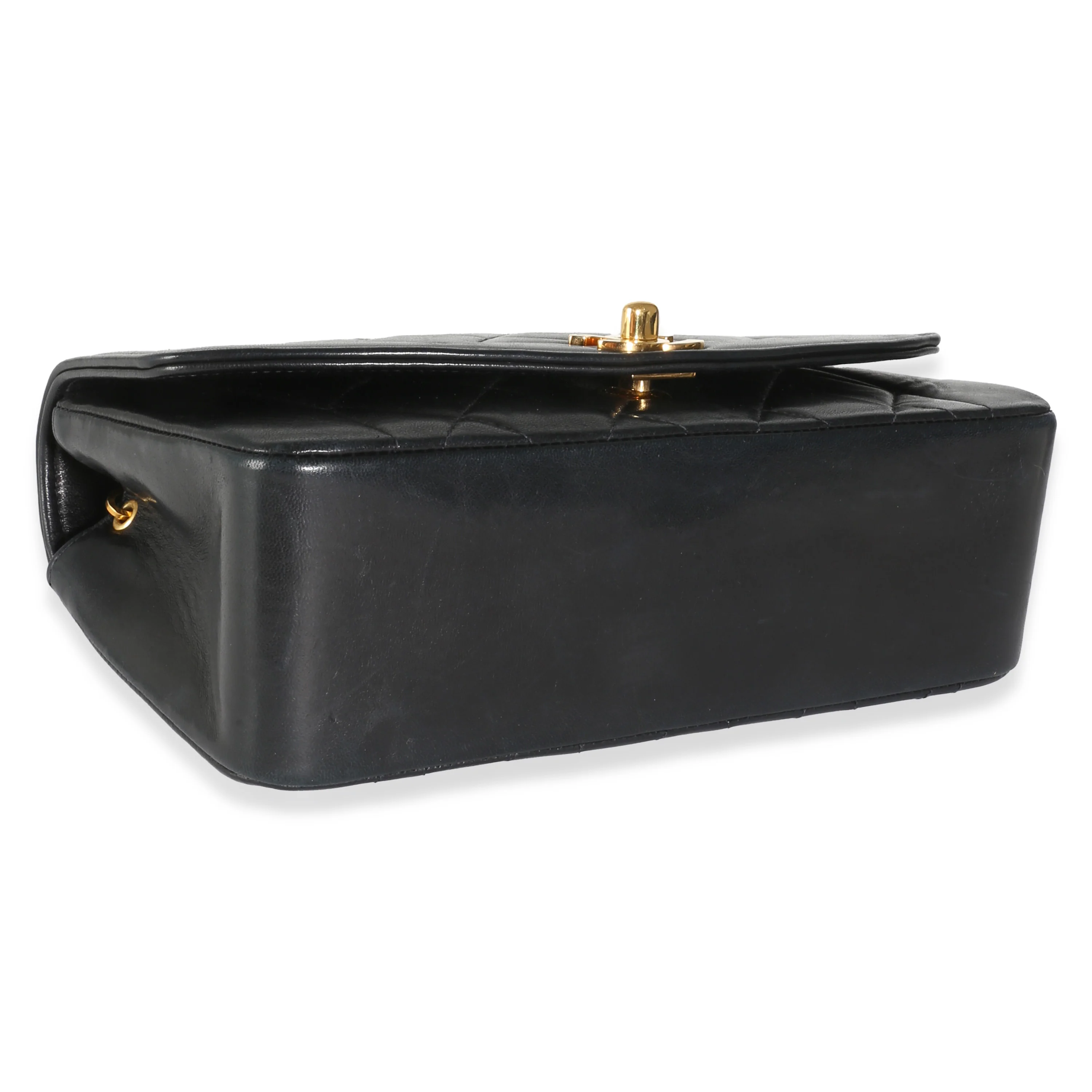 Vintage Black Quilted Lambskin Small Diana Flap Bag - Image 6