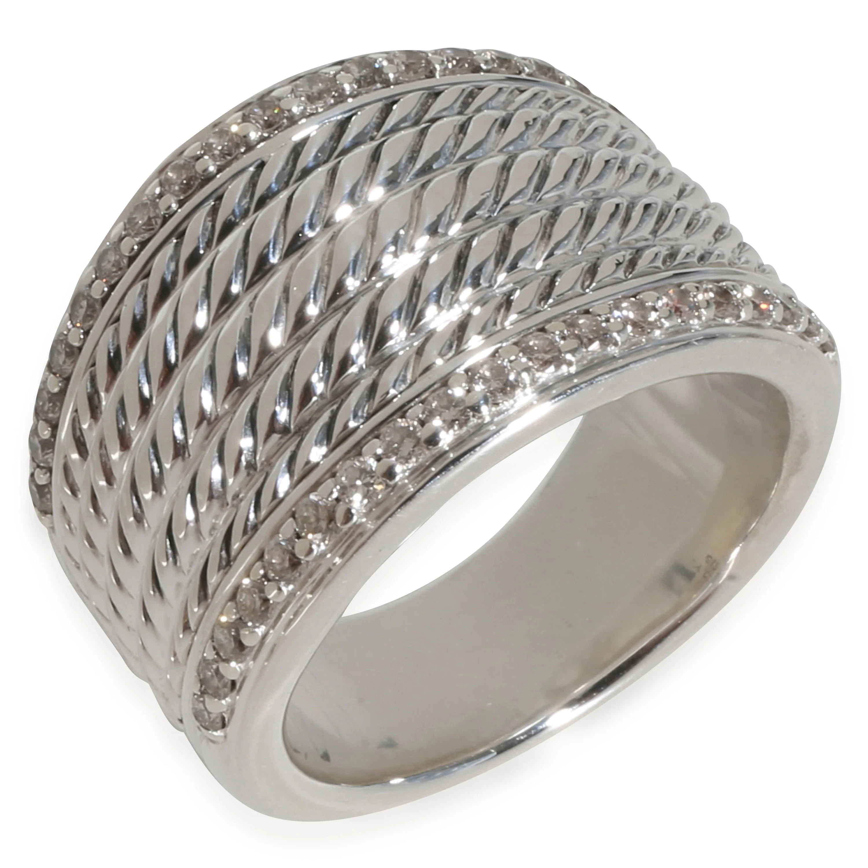 Sculpted Cable Fashion Ring in  Sterling Silver 0.33 CTW - Image 3