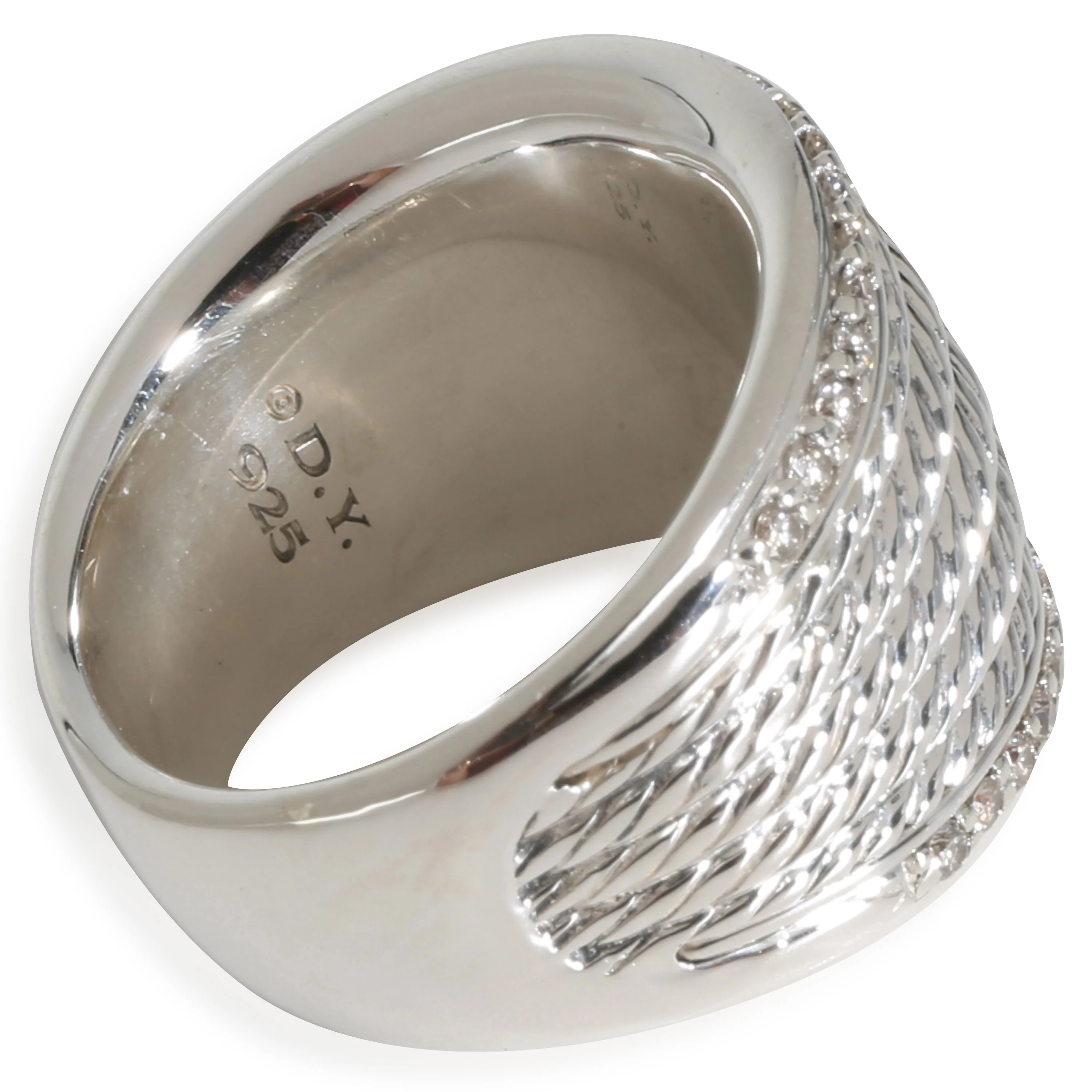Sculpted Cable Fashion Ring in  Sterling Silver 0.33 CTW - Image 4