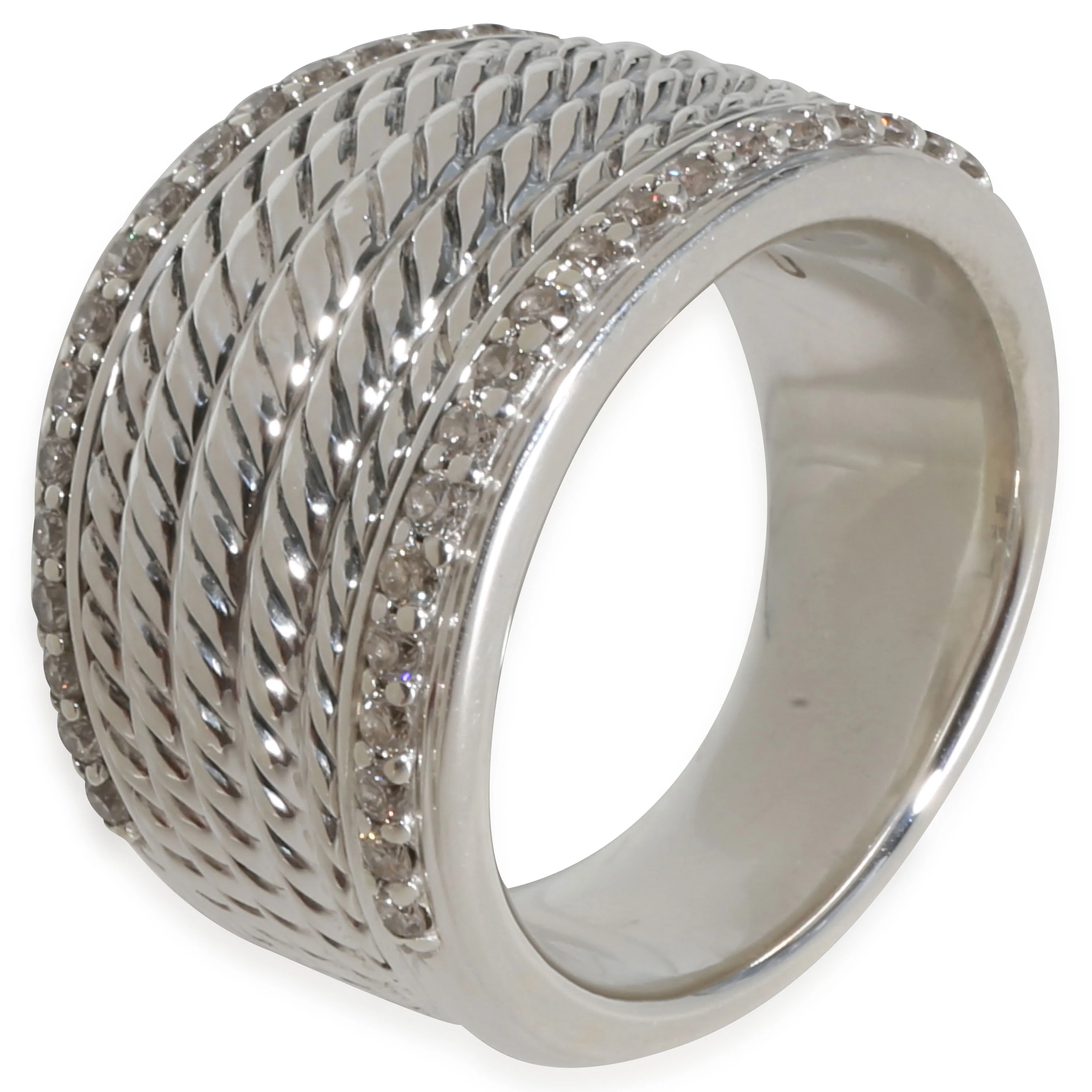 Sculpted Cable Fashion Ring in  Sterling Silver 0.33 CTW - Image 5