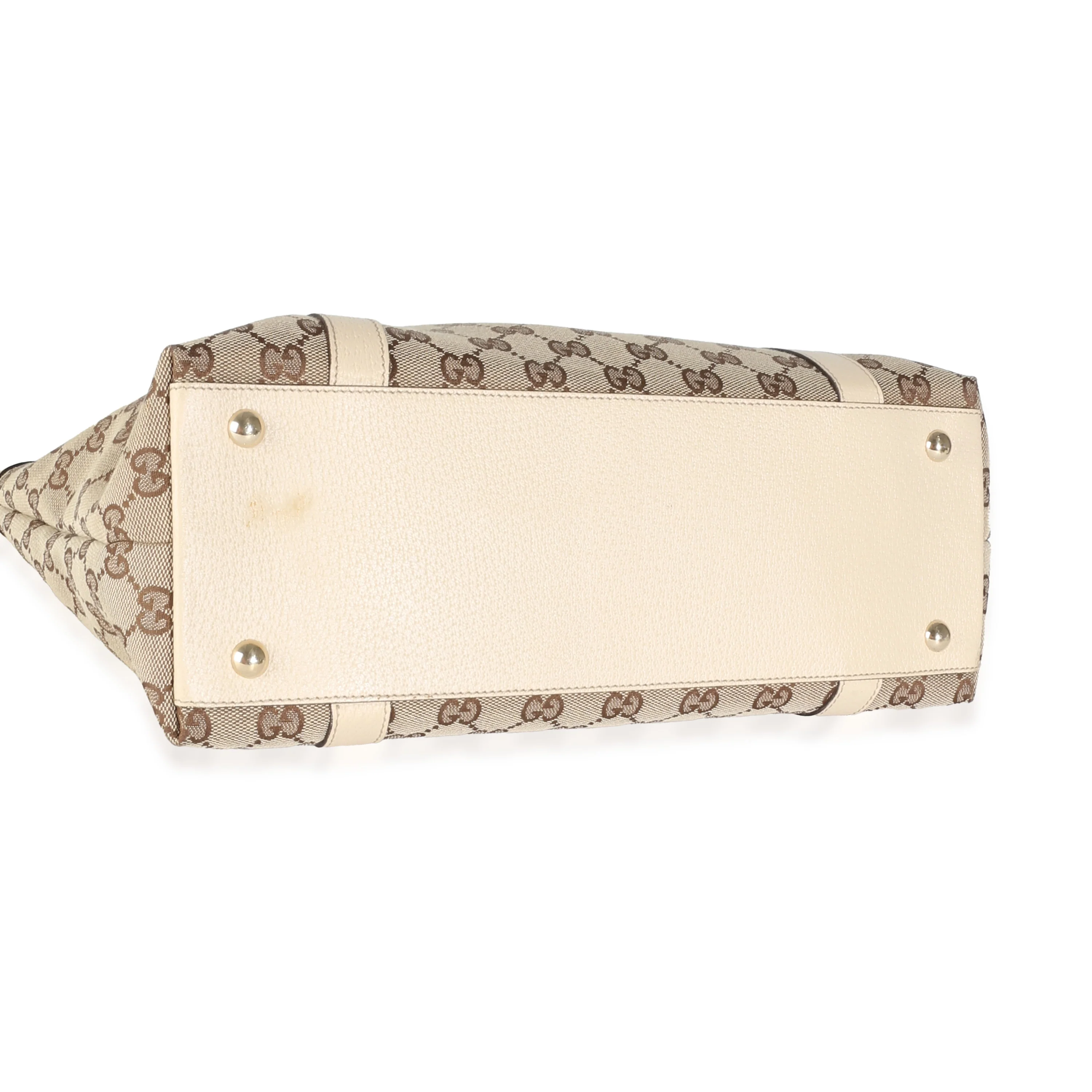 White Beige GG Canvas Abbey Tote - Image 6