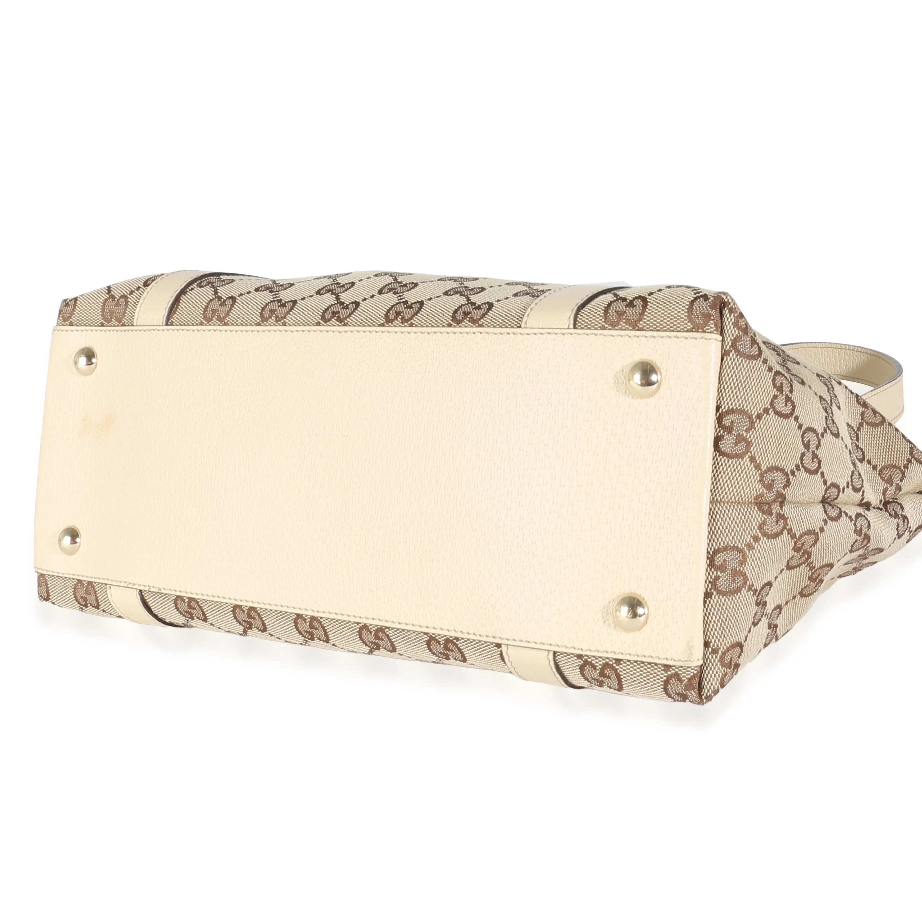 White Beige GG Canvas Abbey Tote - Image 7