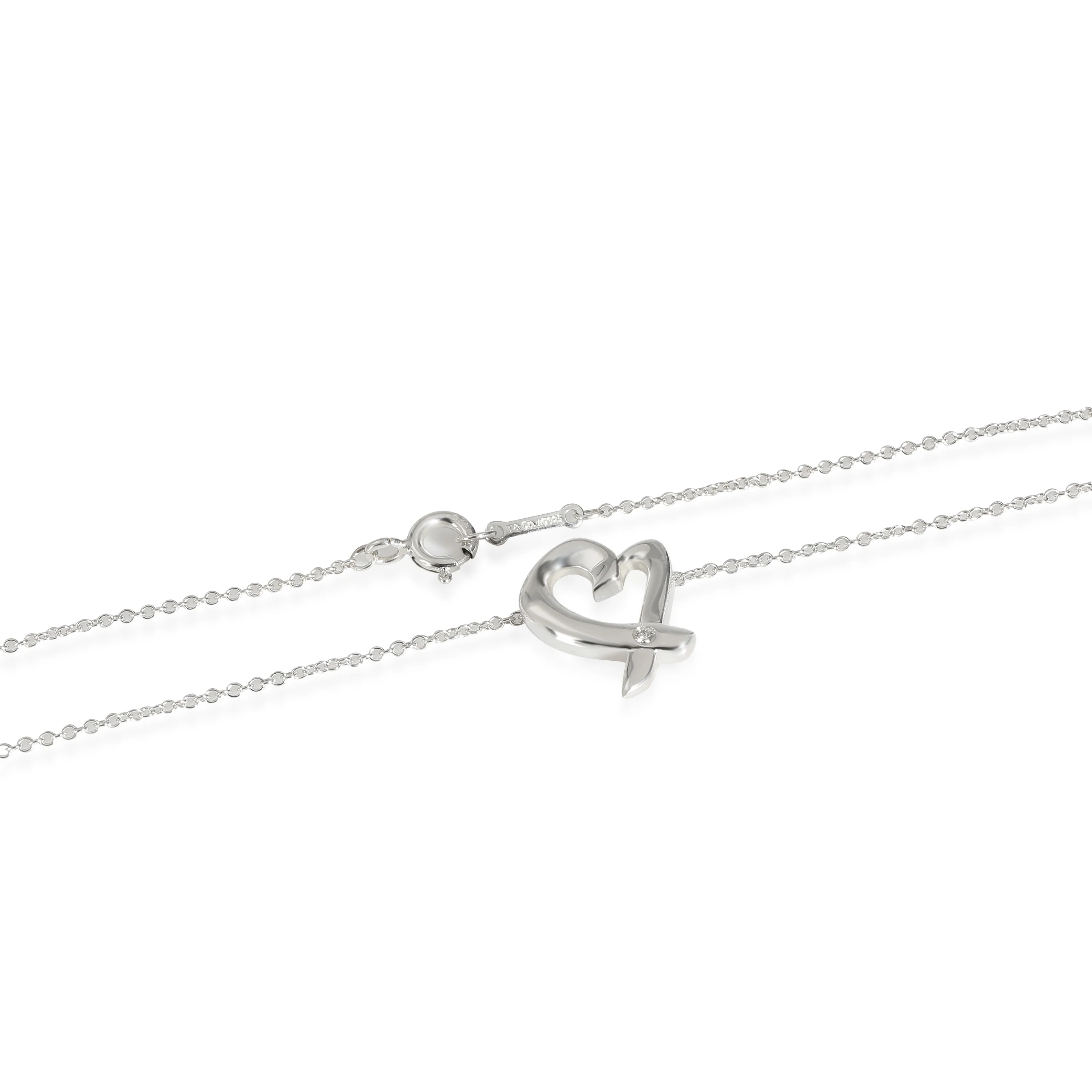 Paloma Picasso Loving Heart Diamond Pendant Sterling Silver - Image 3