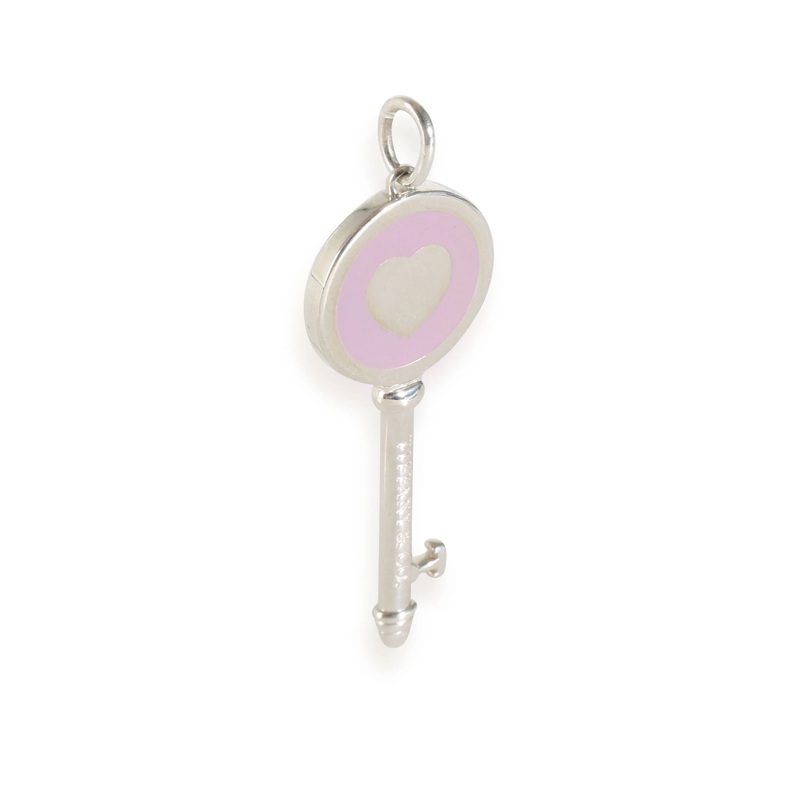 Purple Enamel Heart Key Pendant in Sterling Silver - Image 5