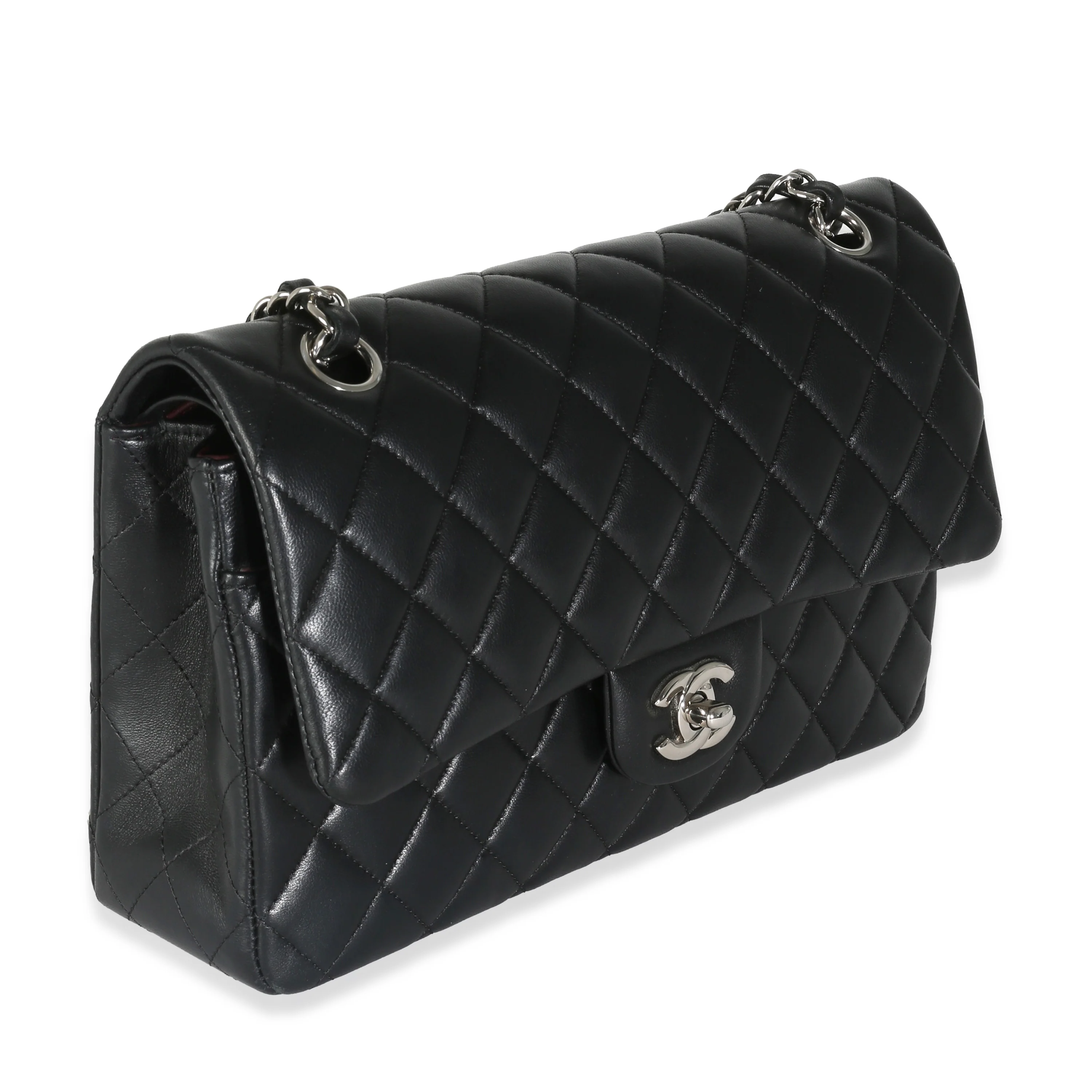 Black Quilted Lambskin Medium Classic Double Flap Bag - Image 3