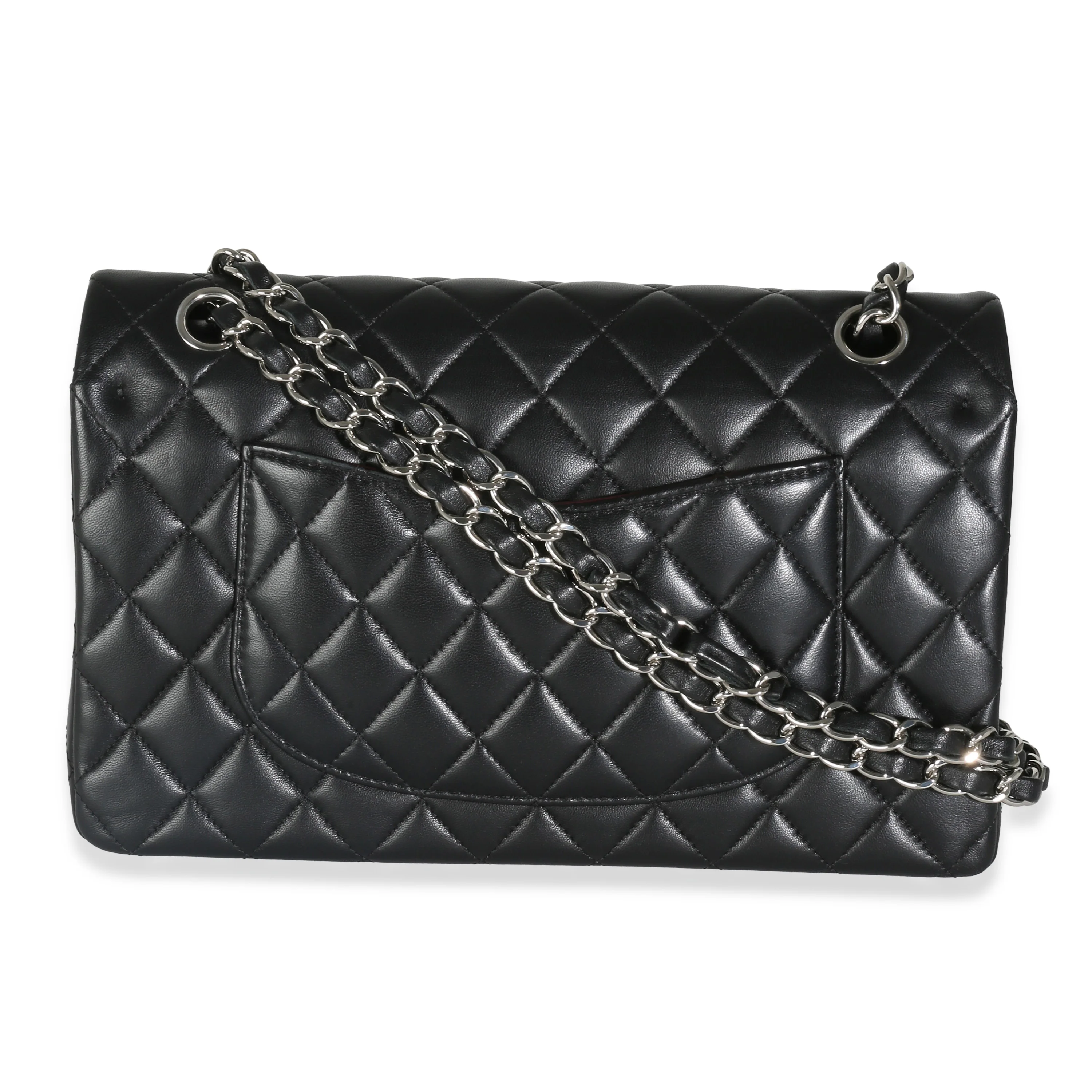 Black Quilted Lambskin Medium Classic Double Flap Bag - Image 4