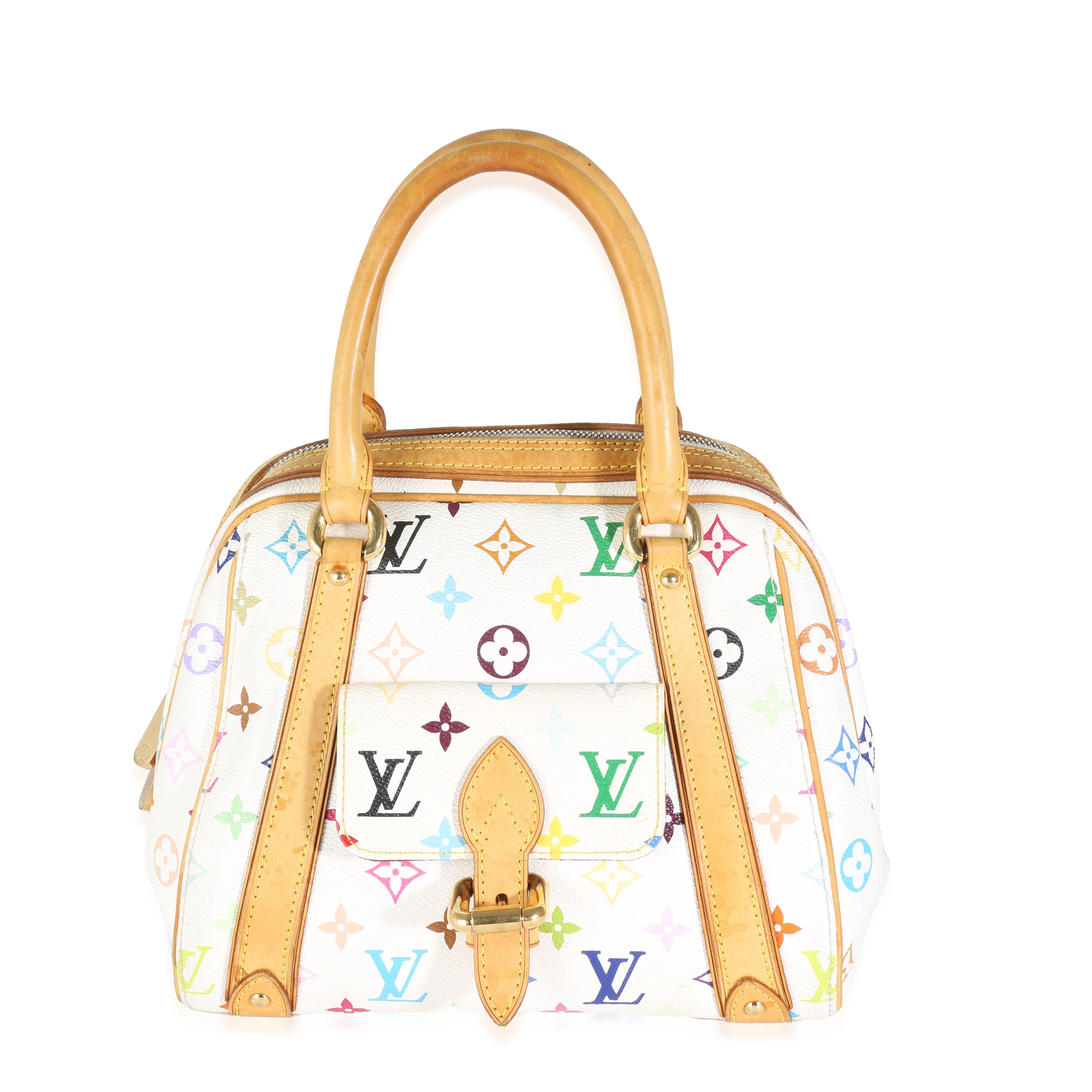White Multicolor Monogram Canvas Priscilla