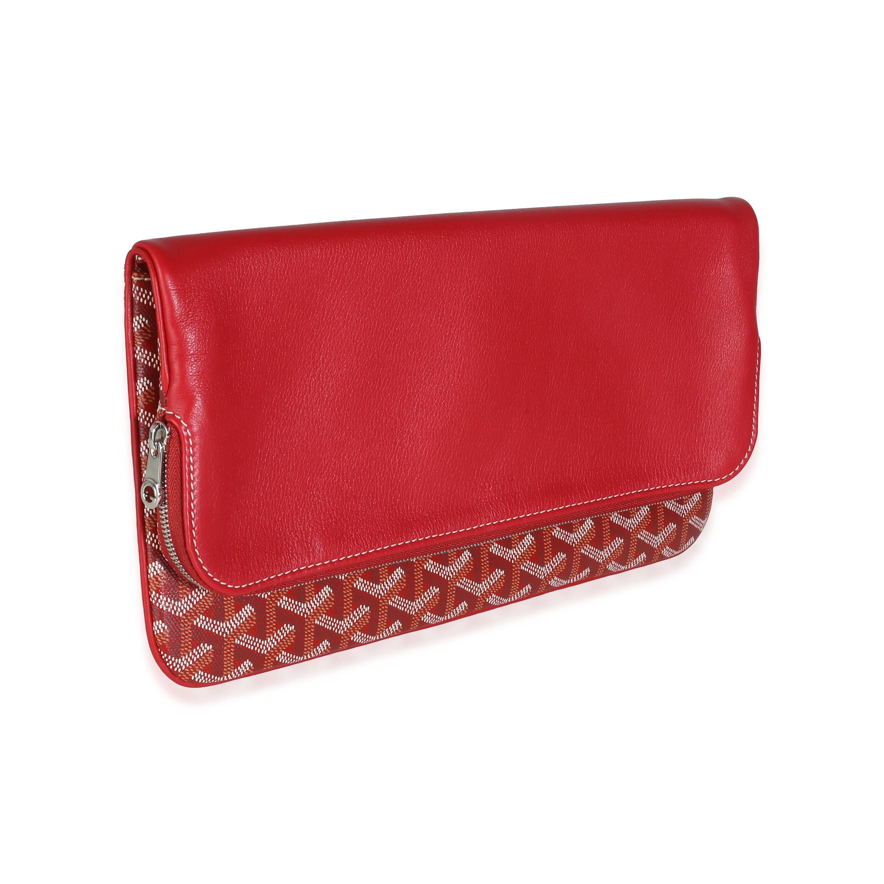 Red Goyardine Canvas Sainte Marie Clutch - Image 3