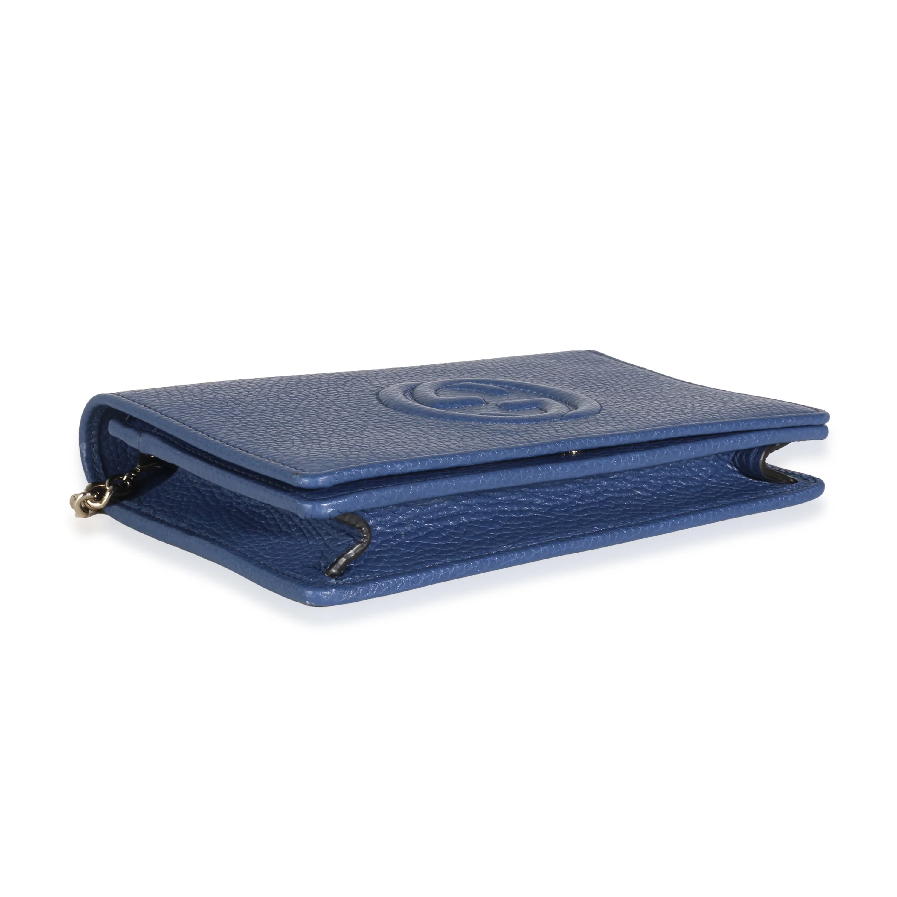 Blue Dollar Calfskin Interlocking G Chain Wallet - Image 6