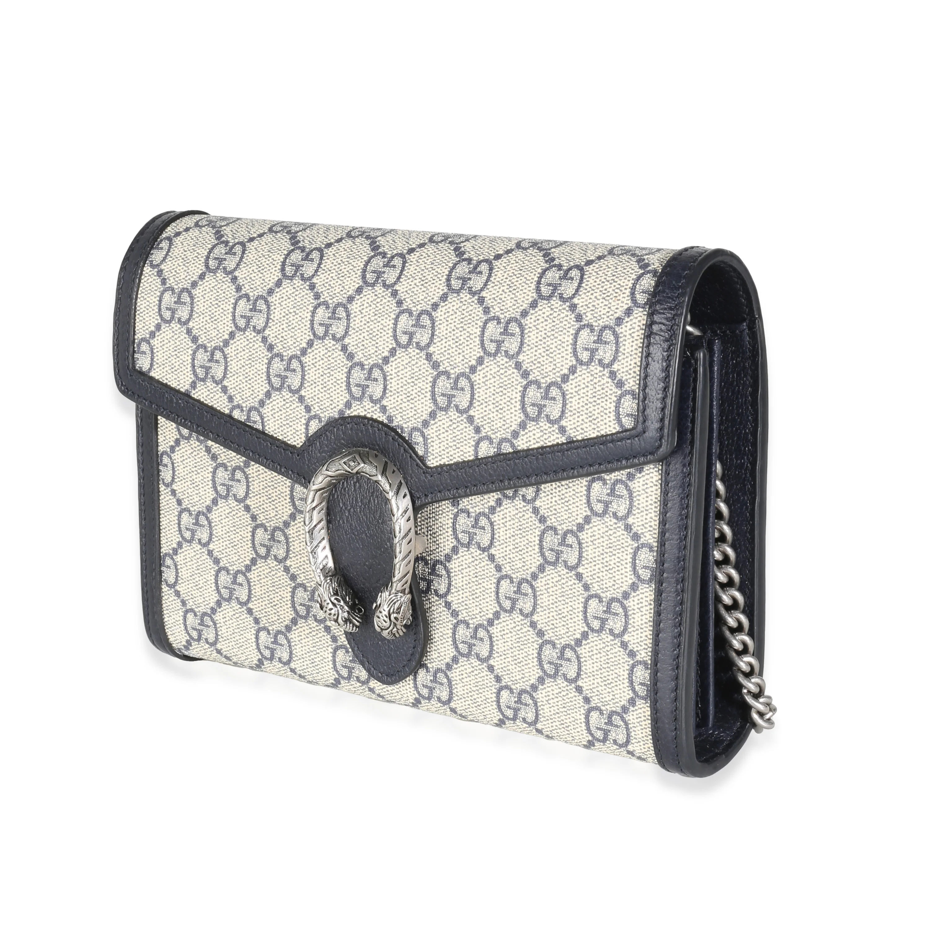 Navy GG Supreme Canvas Mini Dionysus Chain Wallet - Image 2