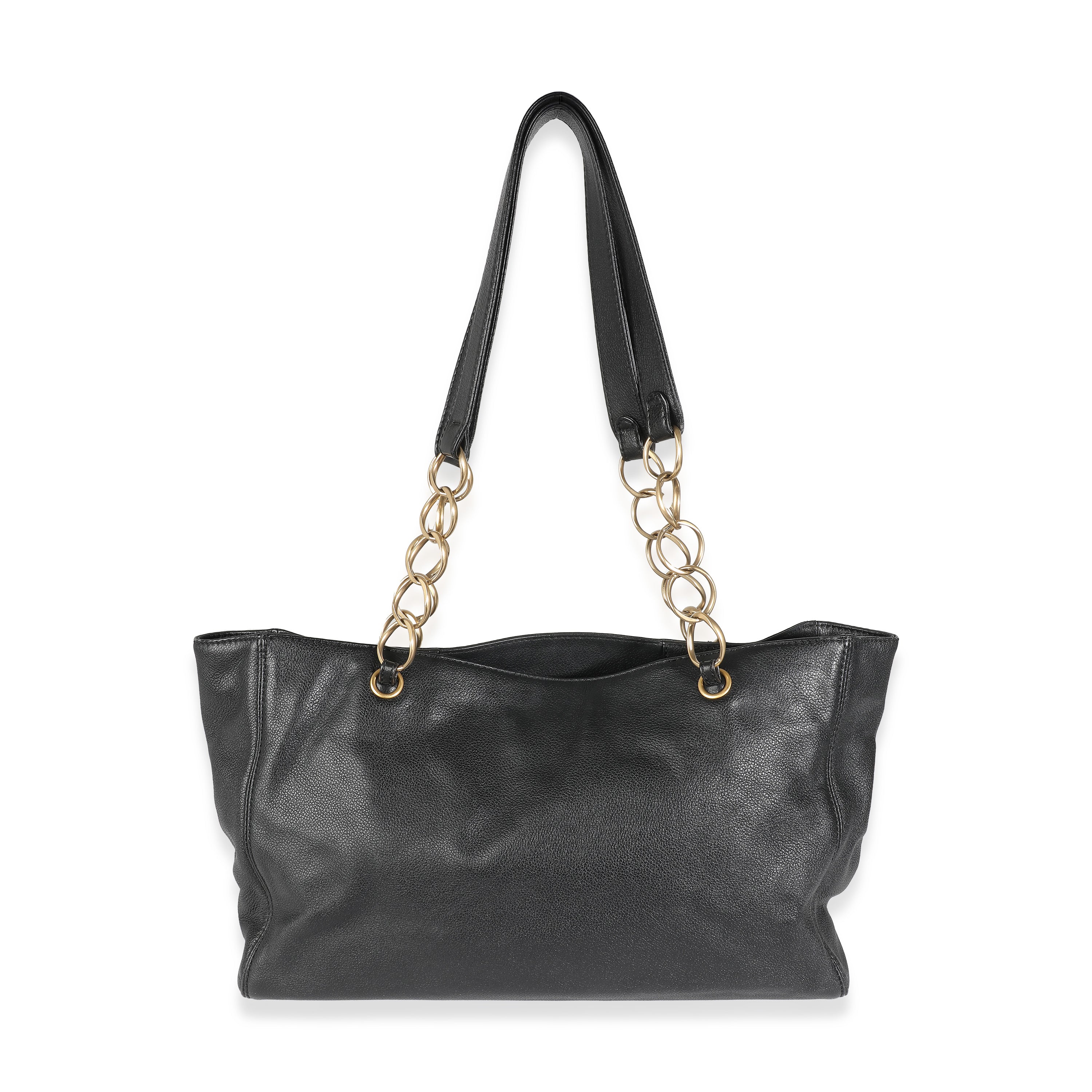 Black Caviar CC Ring Chain Shoulder Tote - Image 4