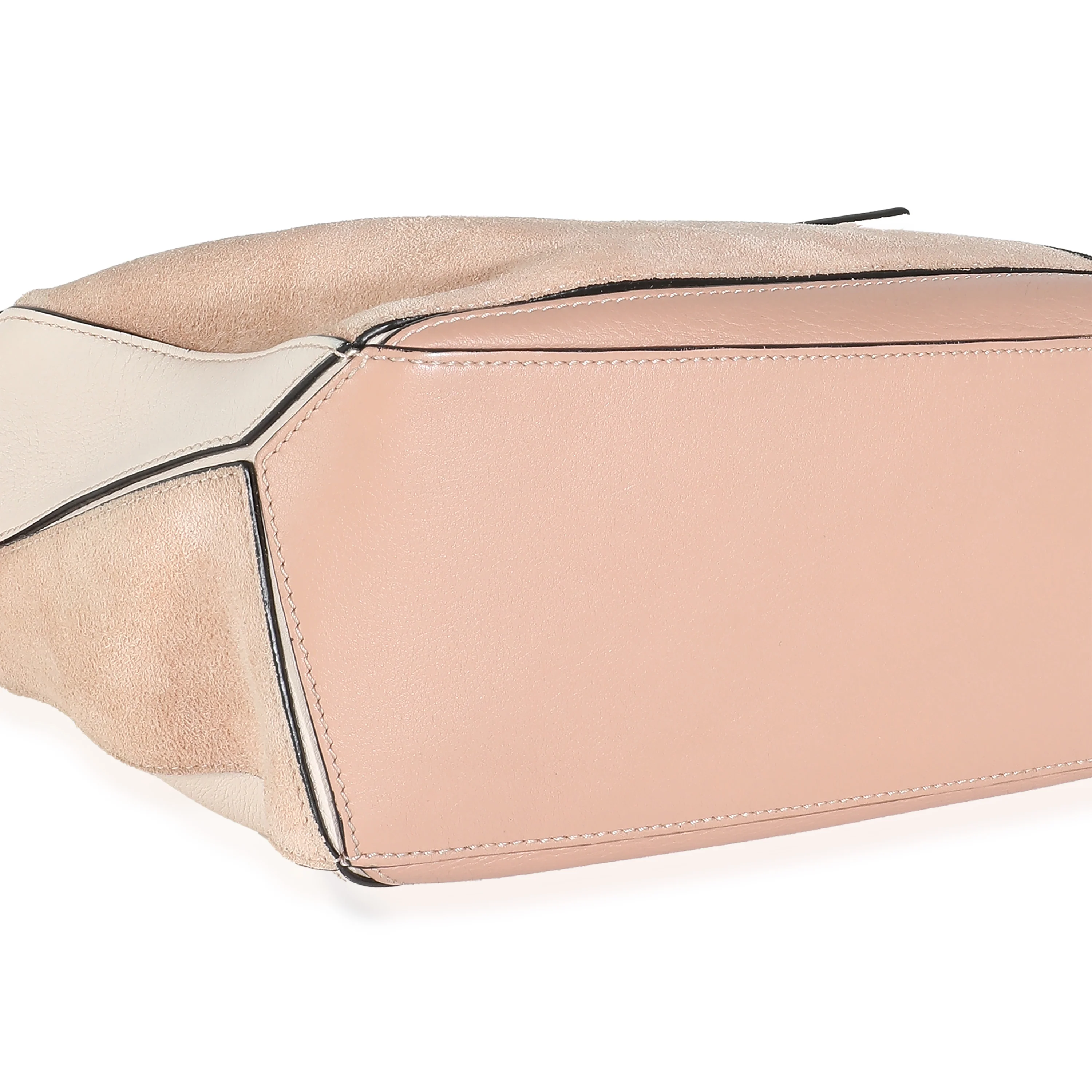 Blush Suede Calfskin Small Puzzle Bag - Image 5