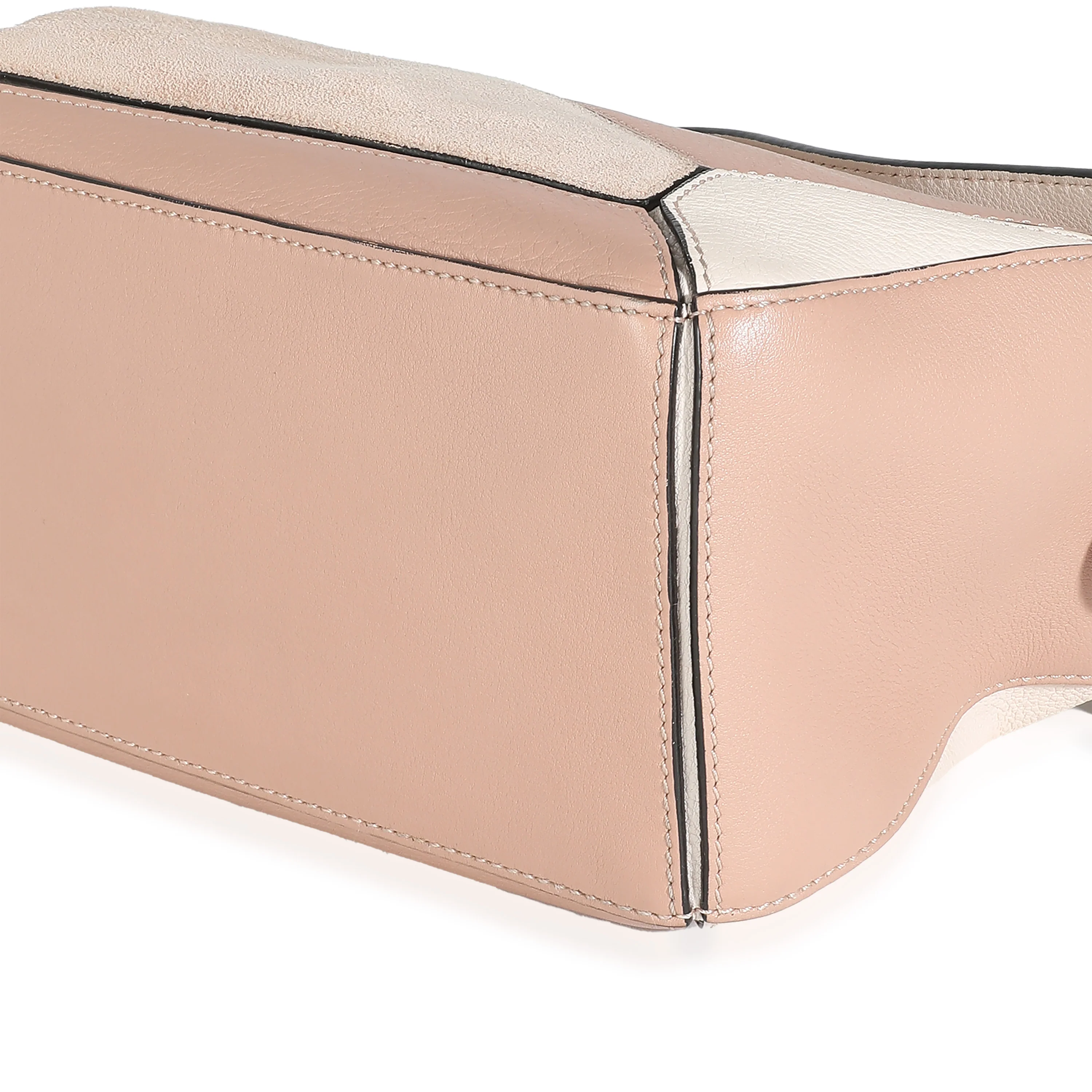 Blush Suede Calfskin Small Puzzle Bag - Image 6
