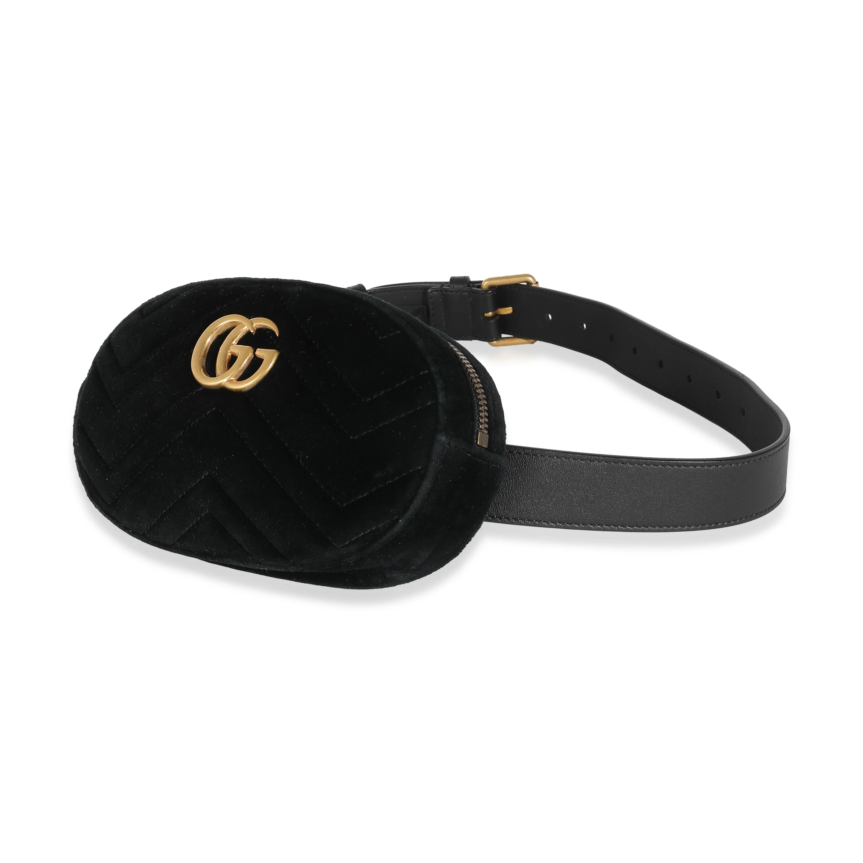 Black Matelasse Velvet GG Marmont Belt Bag - Image 2