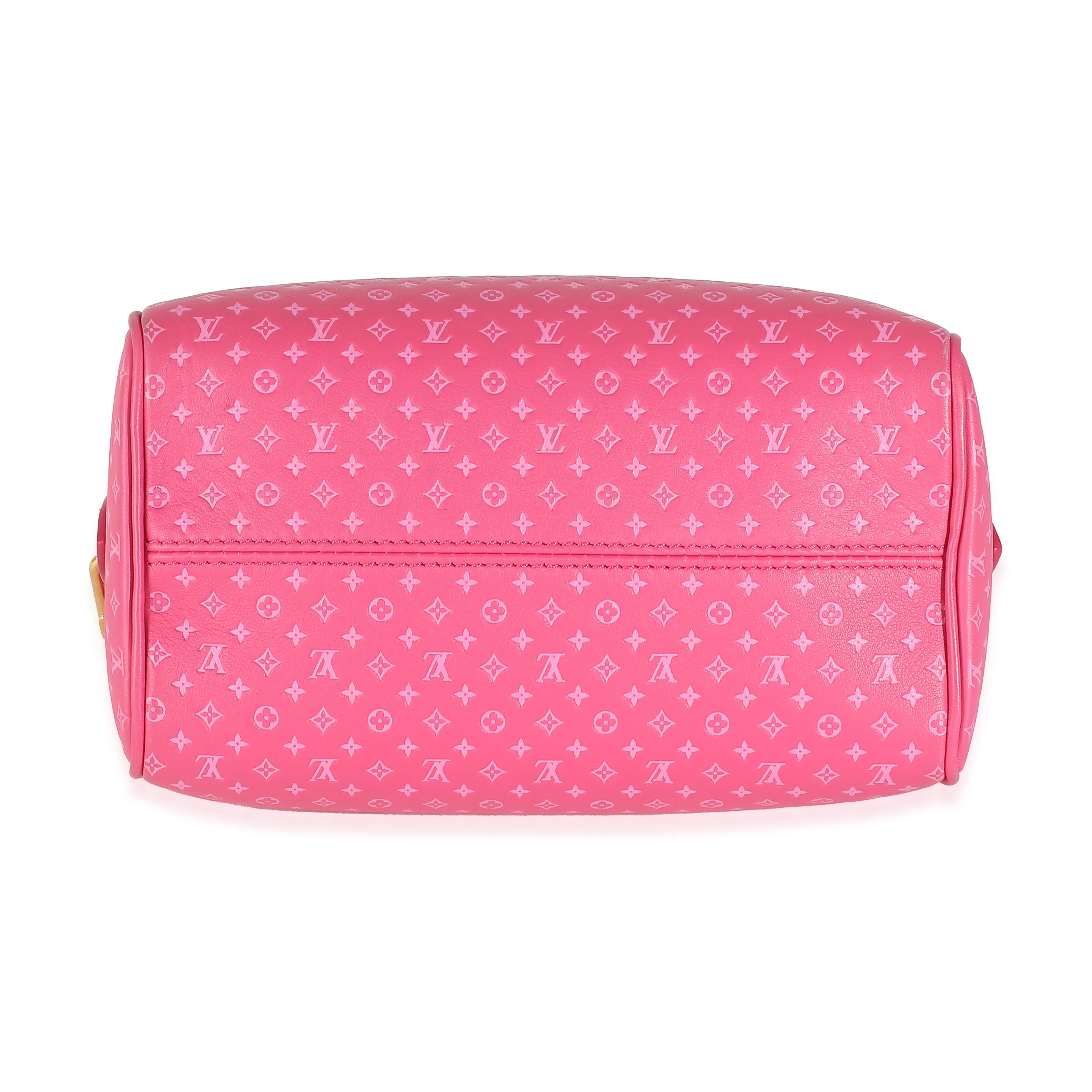 Rose Nanogram Embossed Calfskin Speedy Bandouliere 20 - Image 5