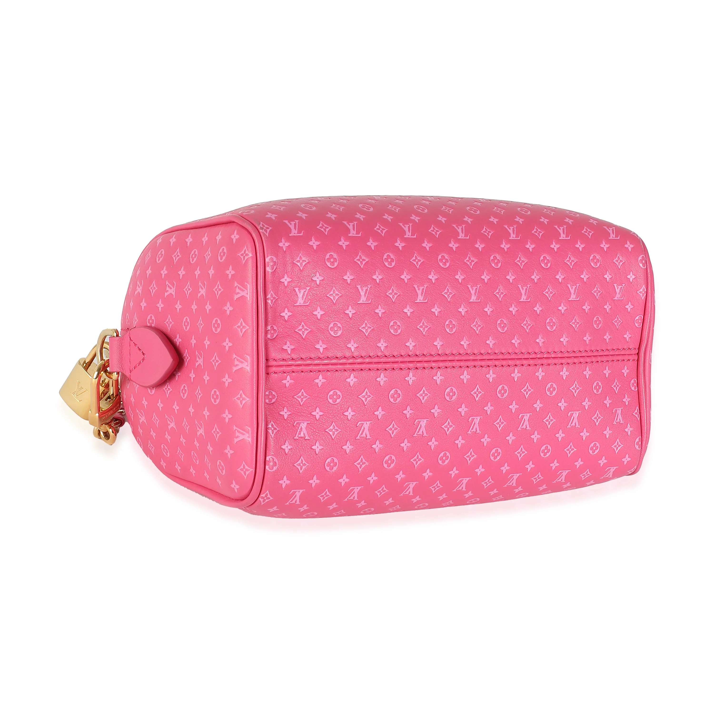 Rose Nanogram Embossed Calfskin Speedy Bandouliere 20 - Image 6