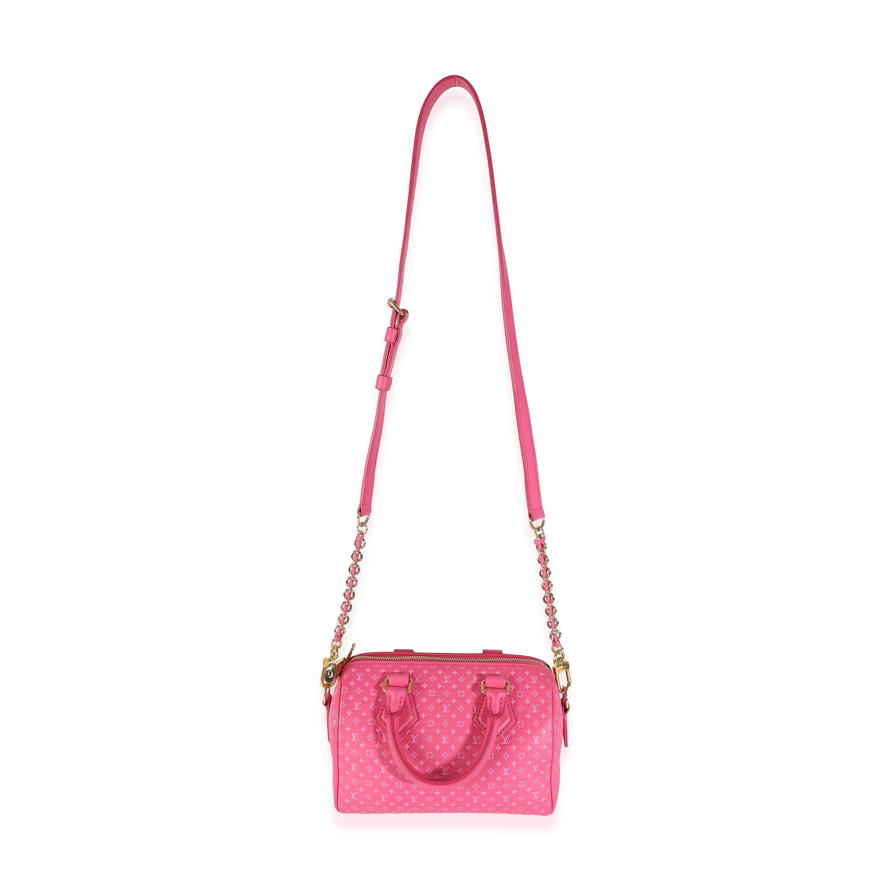 Rose Nanogram Embossed Calfskin Speedy Bandouliere 20 - Image 8