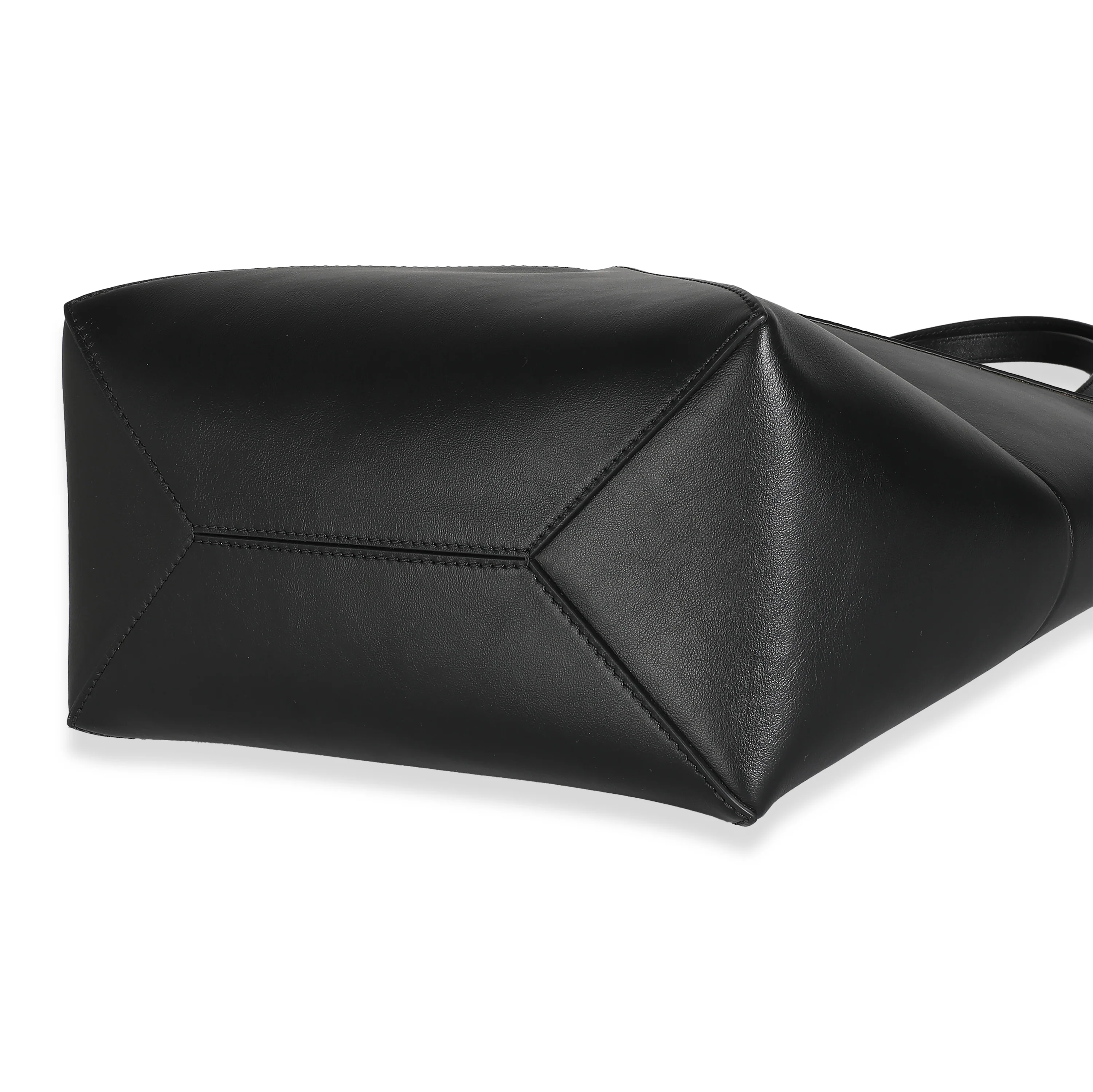 Black Calfskin Medium Puzzle Fold Tote - Image 7