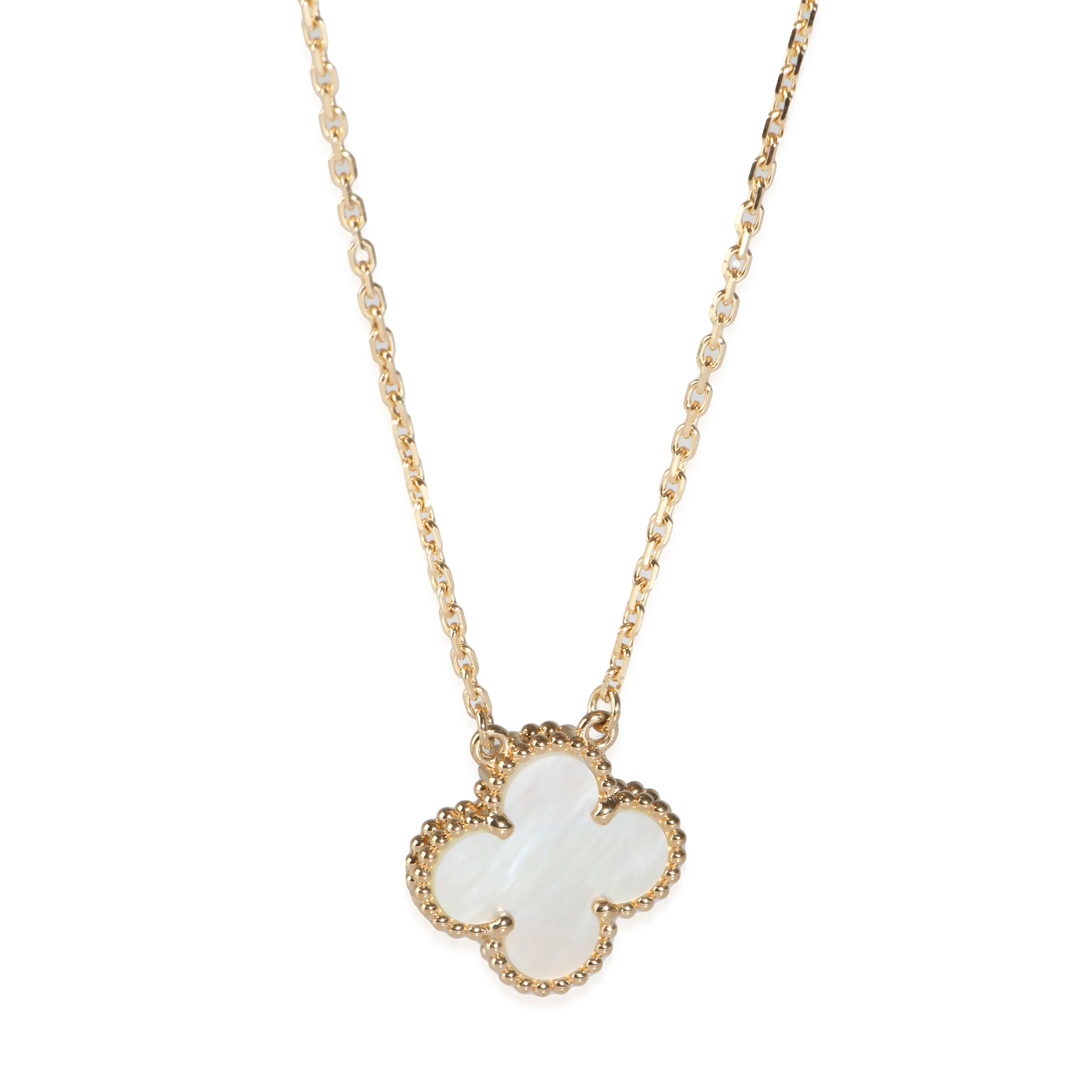 Alhambra Mother Of Pearl Pendant in 18k Yellow Gold