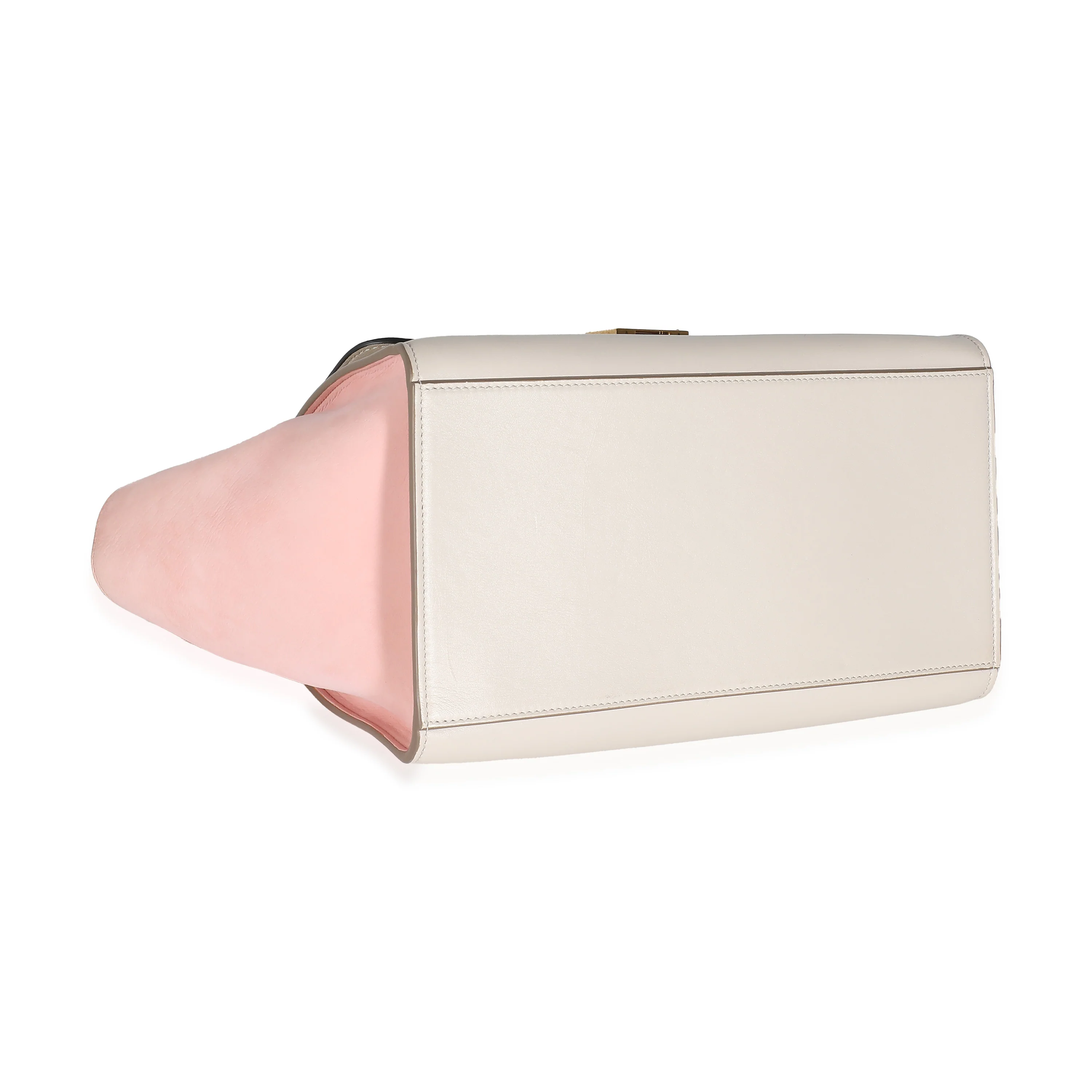 Black Grey Pink Suede Grained Calfskin Tricolor Small Trapeze Bag - Image 6