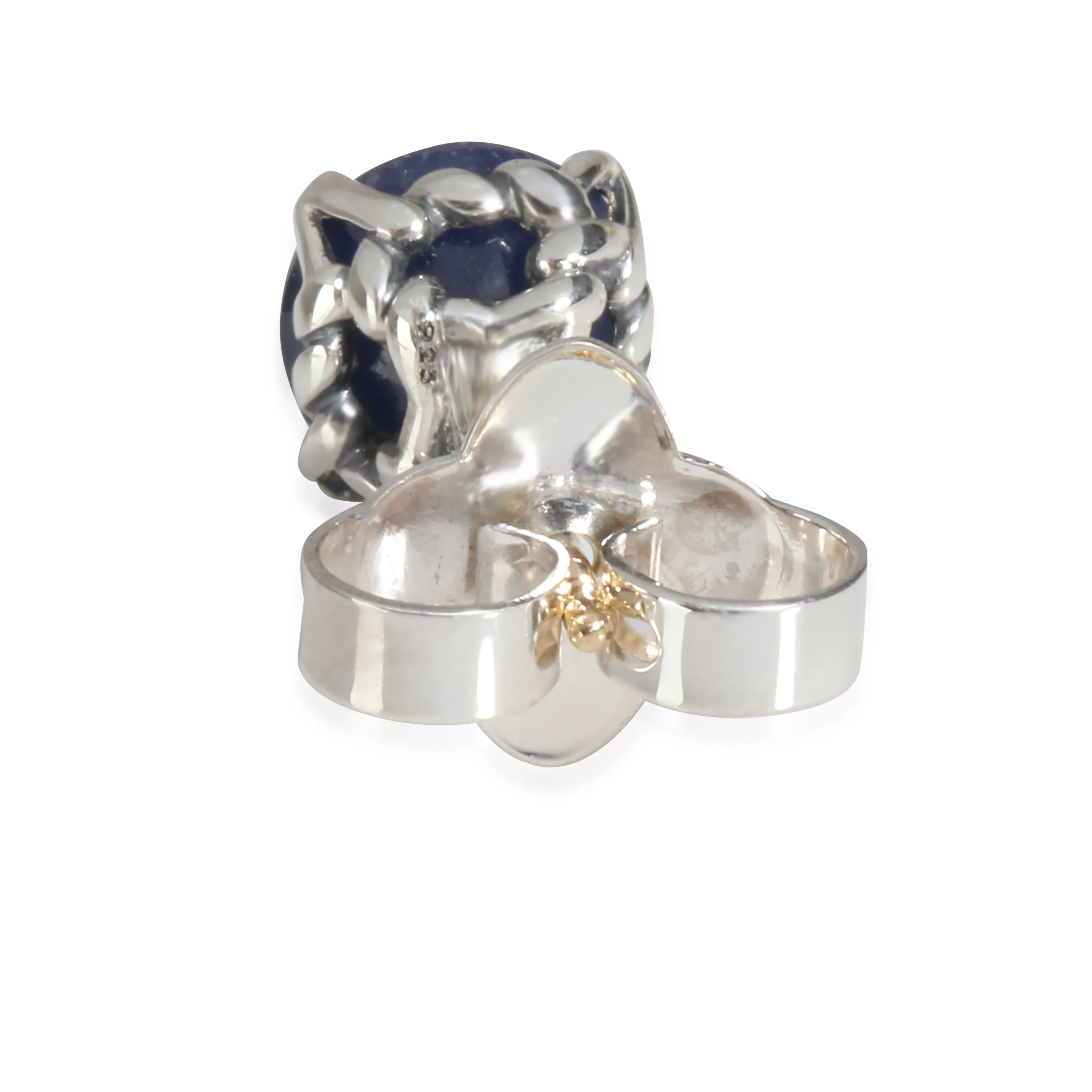 Mens Collection Sapphire Single Stud Earring in  Sterling Silver - Image 3