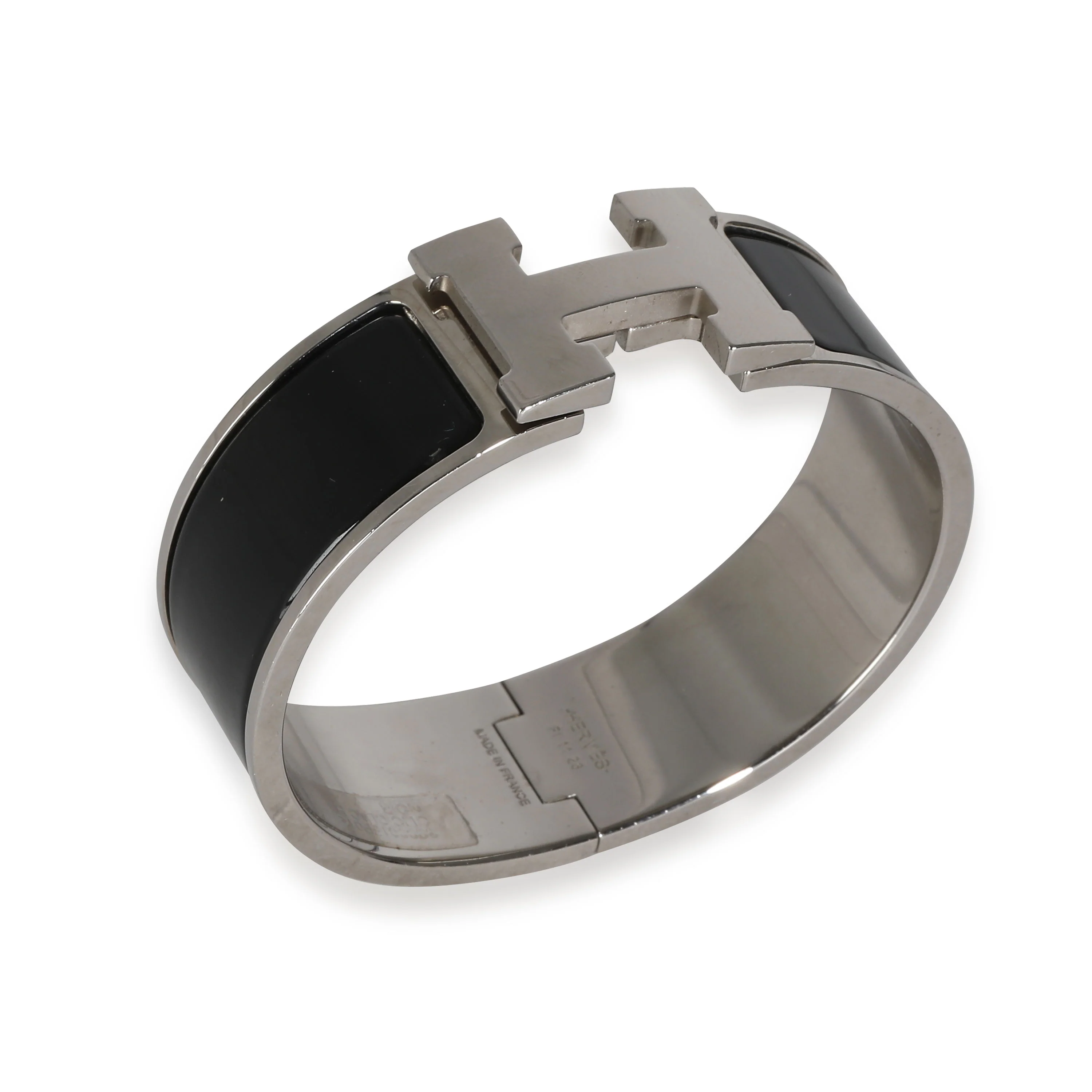 Hermes Palladium Plated Clic Clac In Noir, GM - Image 3
