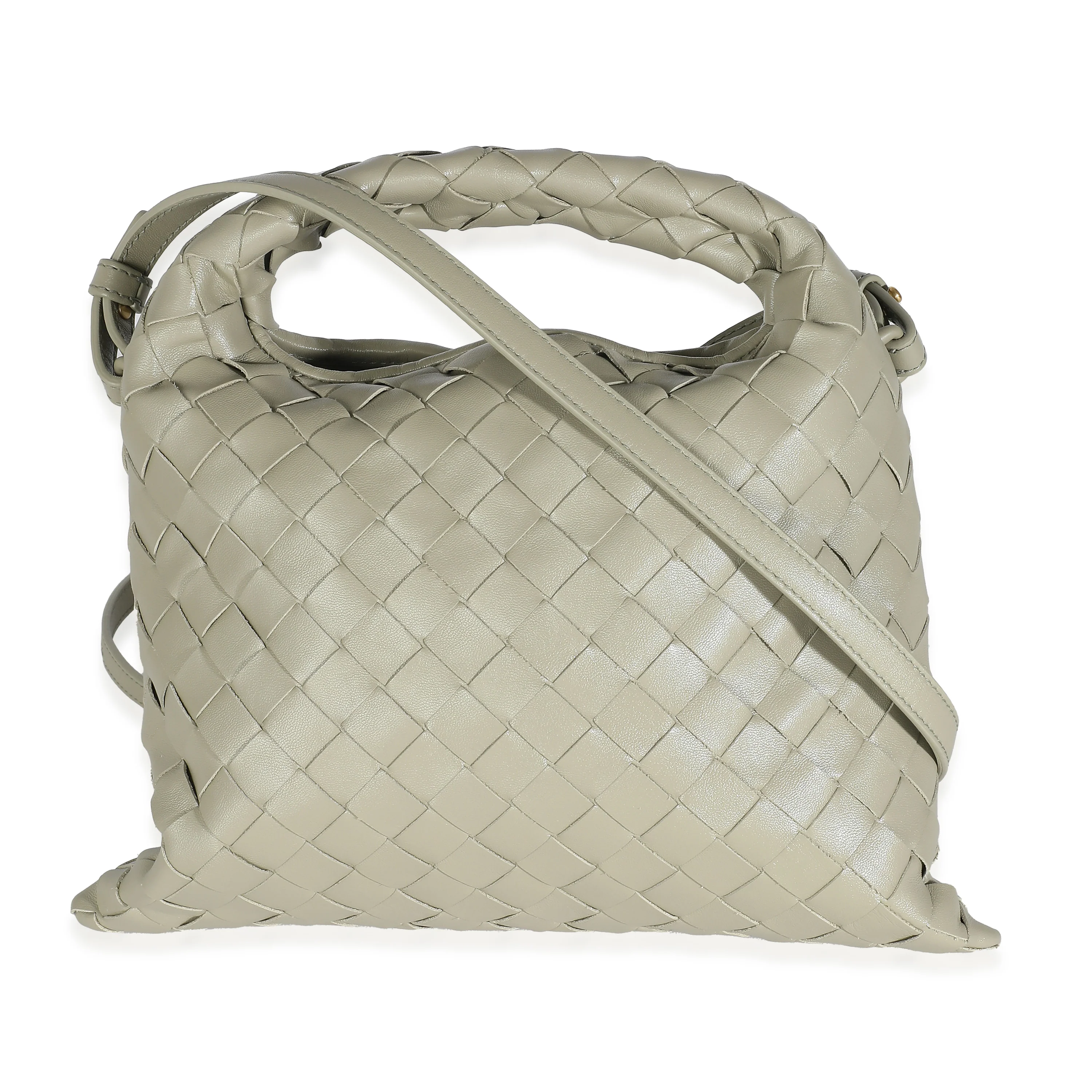 Travertine Nappa Intrecciato Mini Hop Hobo - Image 4