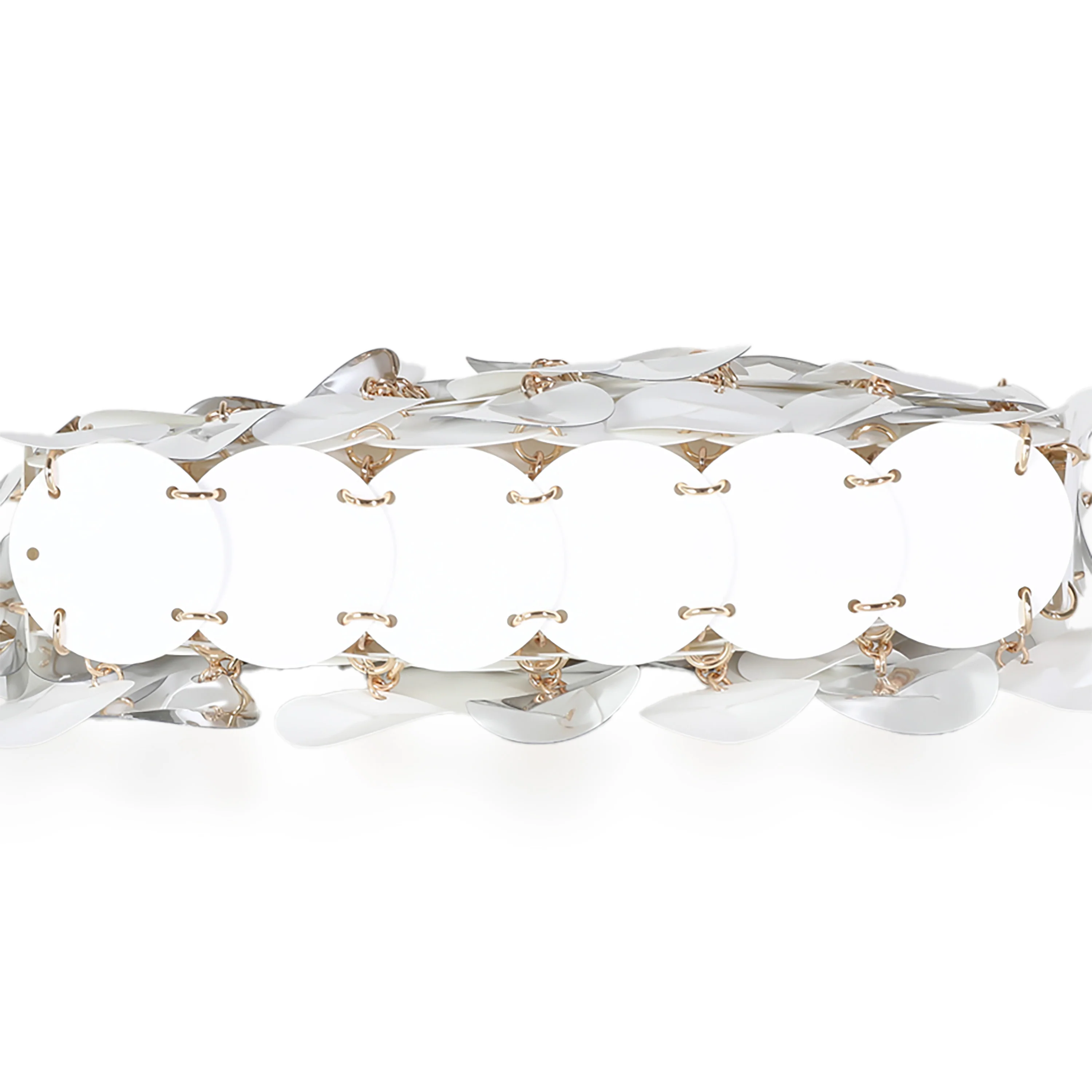 White Silver Cracked Bilics Mix Chain Bag - Image 4
