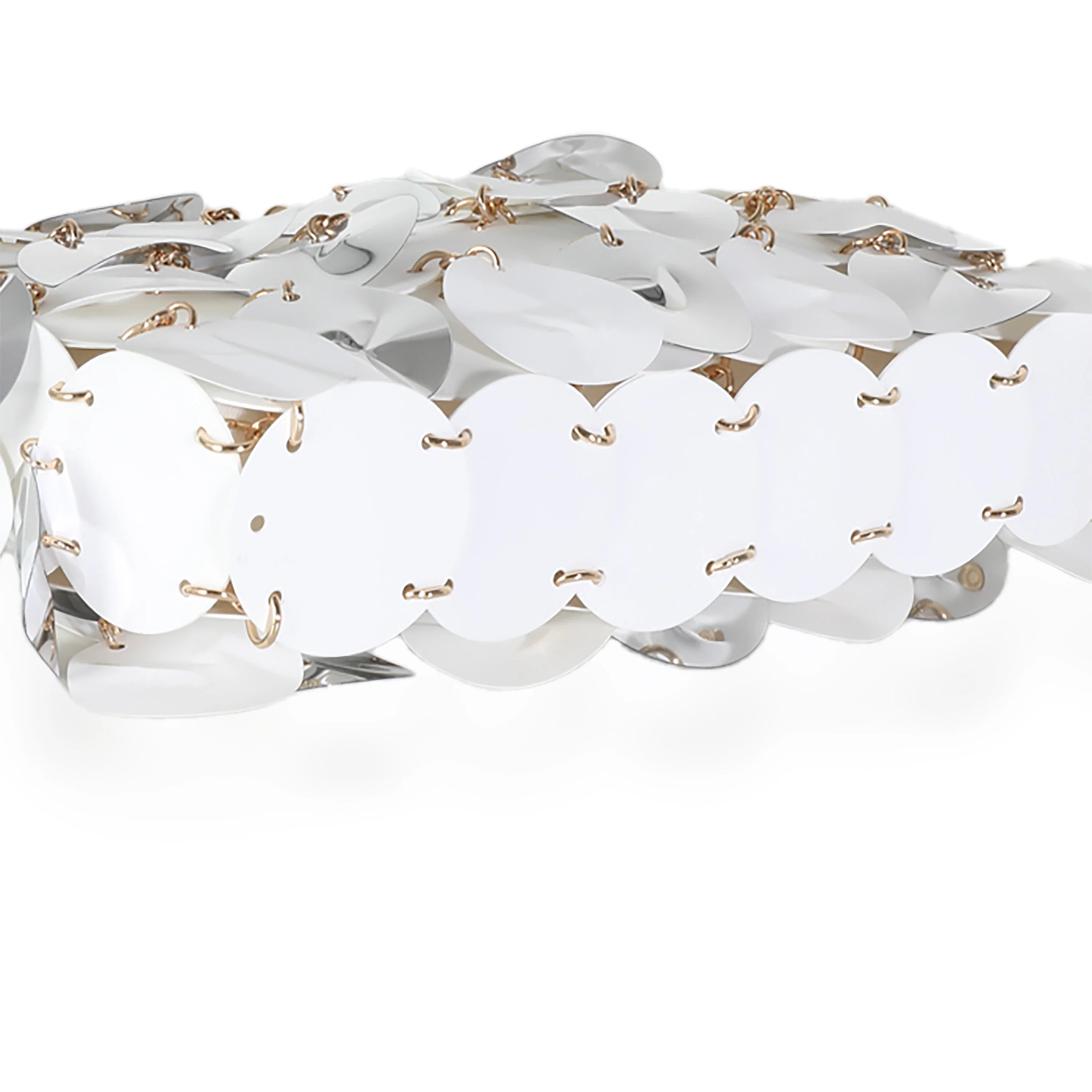 White Silver Cracked Bilics Mix Chain Bag - Image 5