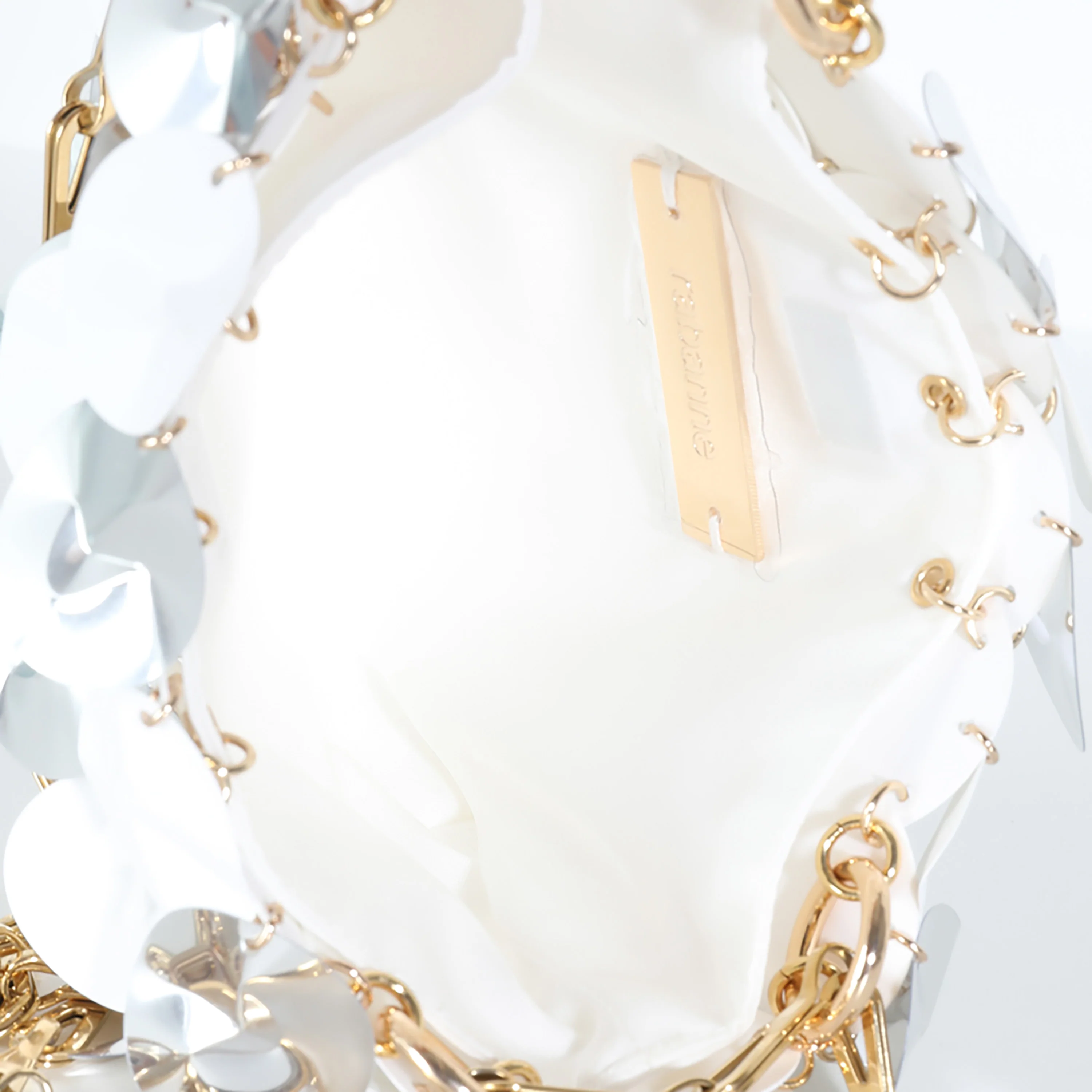 White Silver Cracked Bilics Mix Chain Bag - Image 7