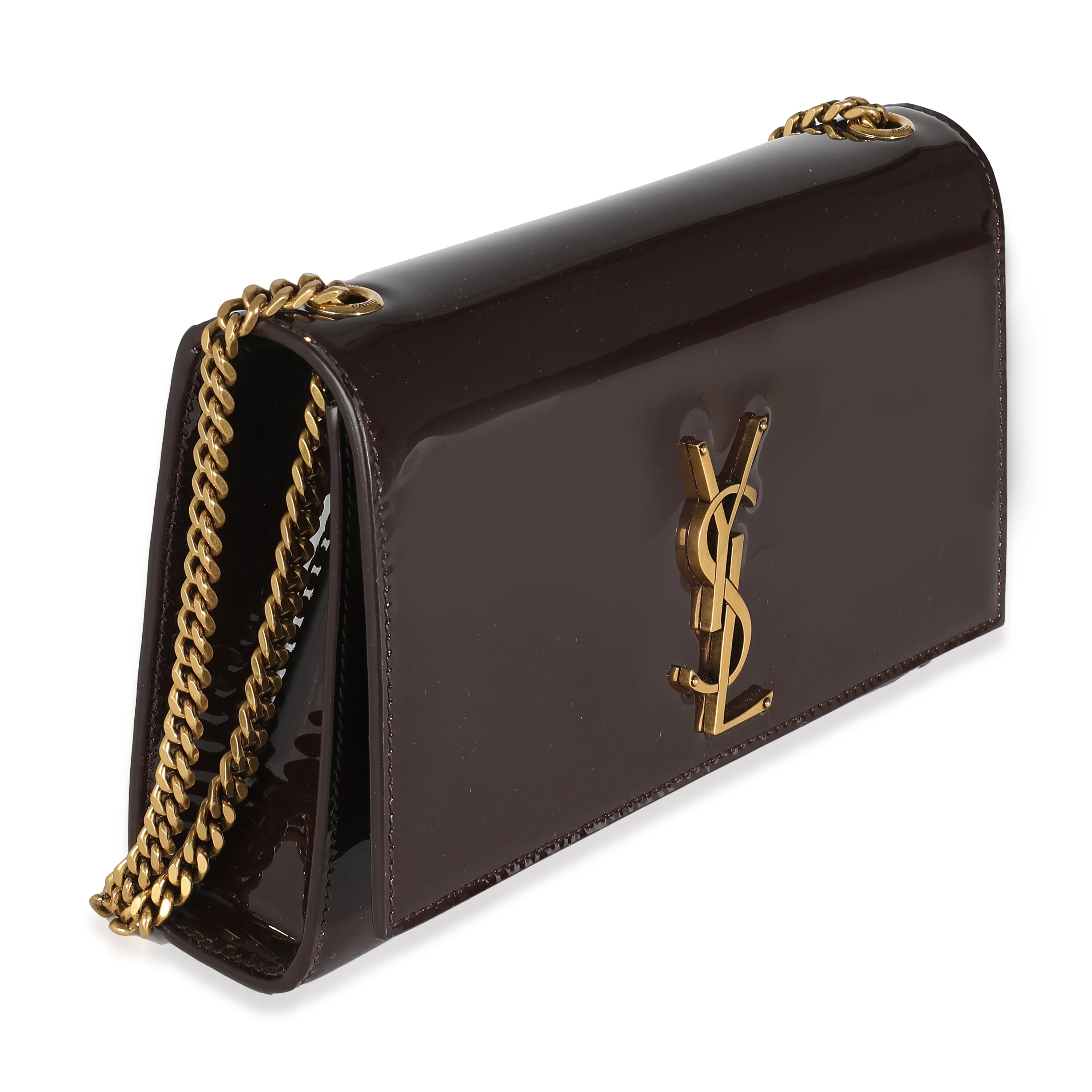 Spicy Chocolate Patent Medium Kate Chain Bag - Image 3