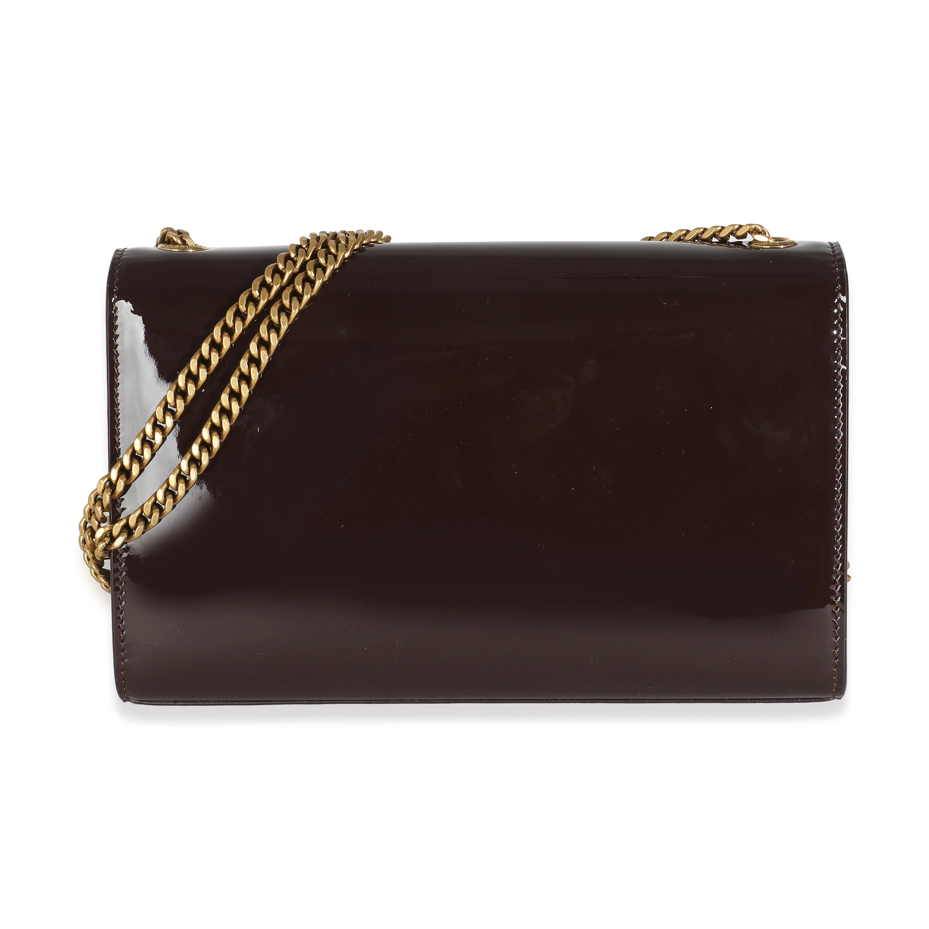 Spicy Chocolate Patent Medium Kate Chain Bag - Image 4