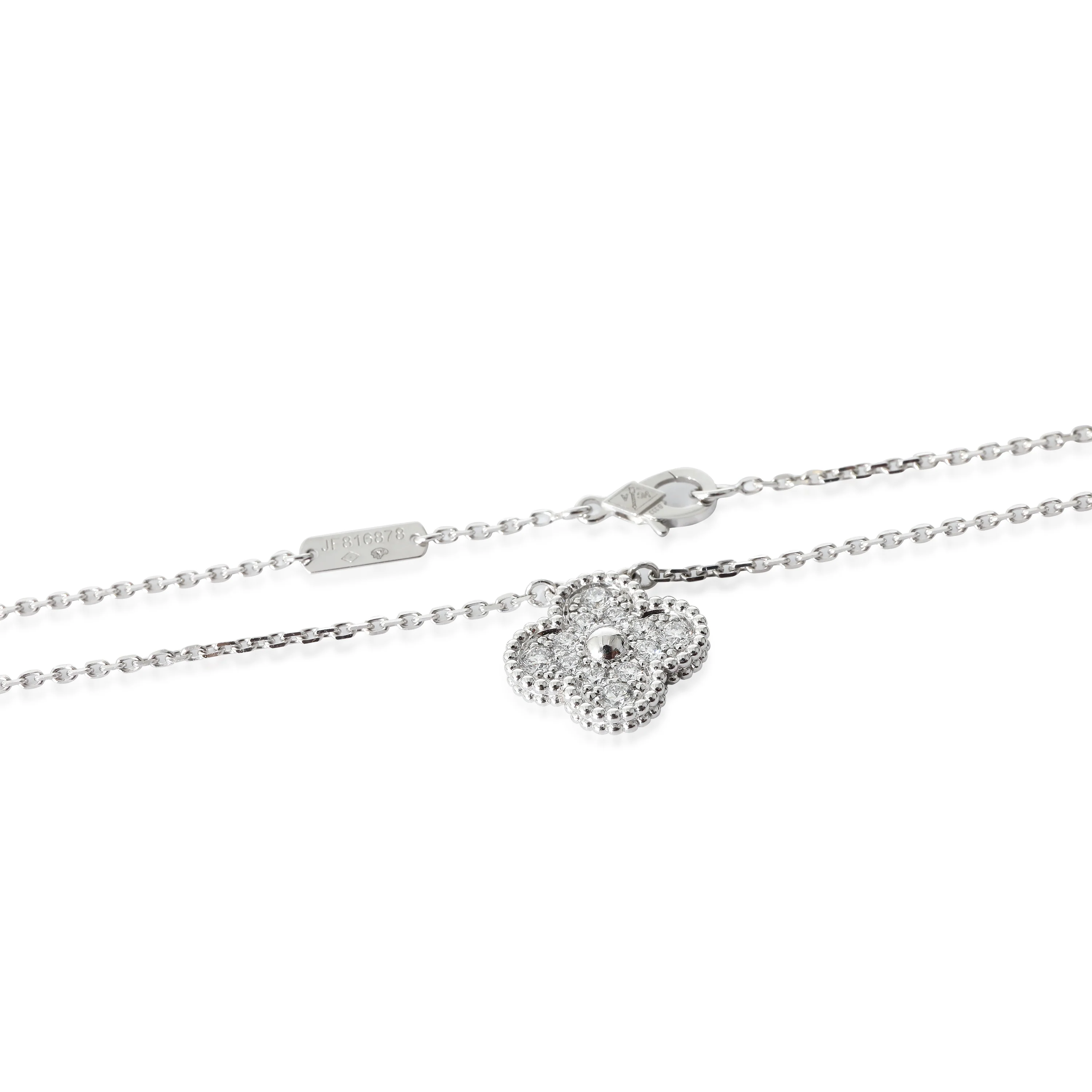 Alhambra Pendant in 18k White Gold 0.48 CTW - Image 5