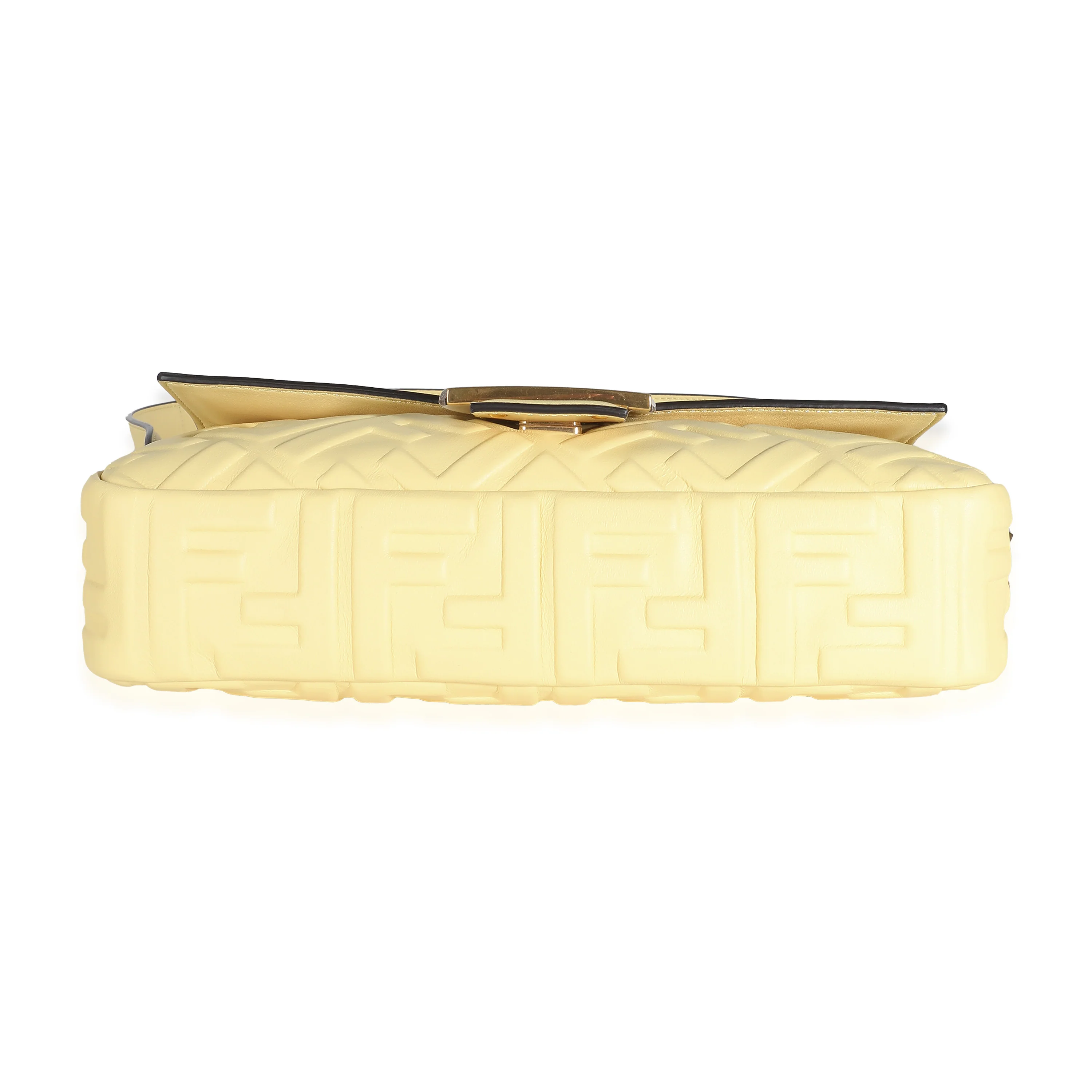 Yellow Nappa FF 1974 Embossed Medium Baguette Bag - Image 5