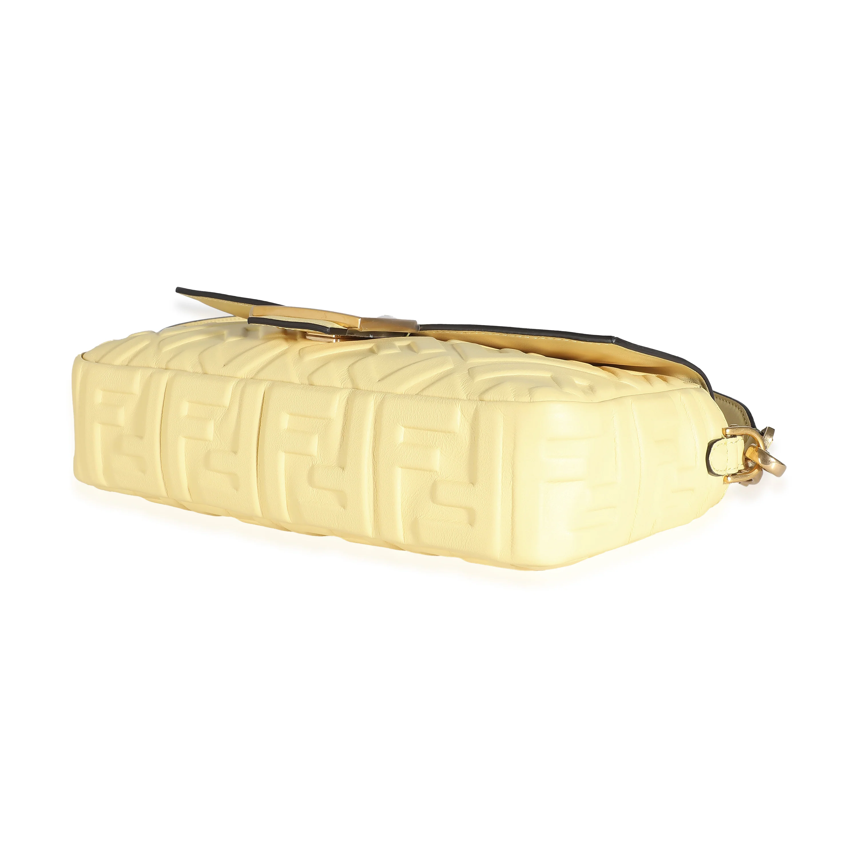 Yellow Nappa FF 1974 Embossed Medium Baguette Bag - Image 7