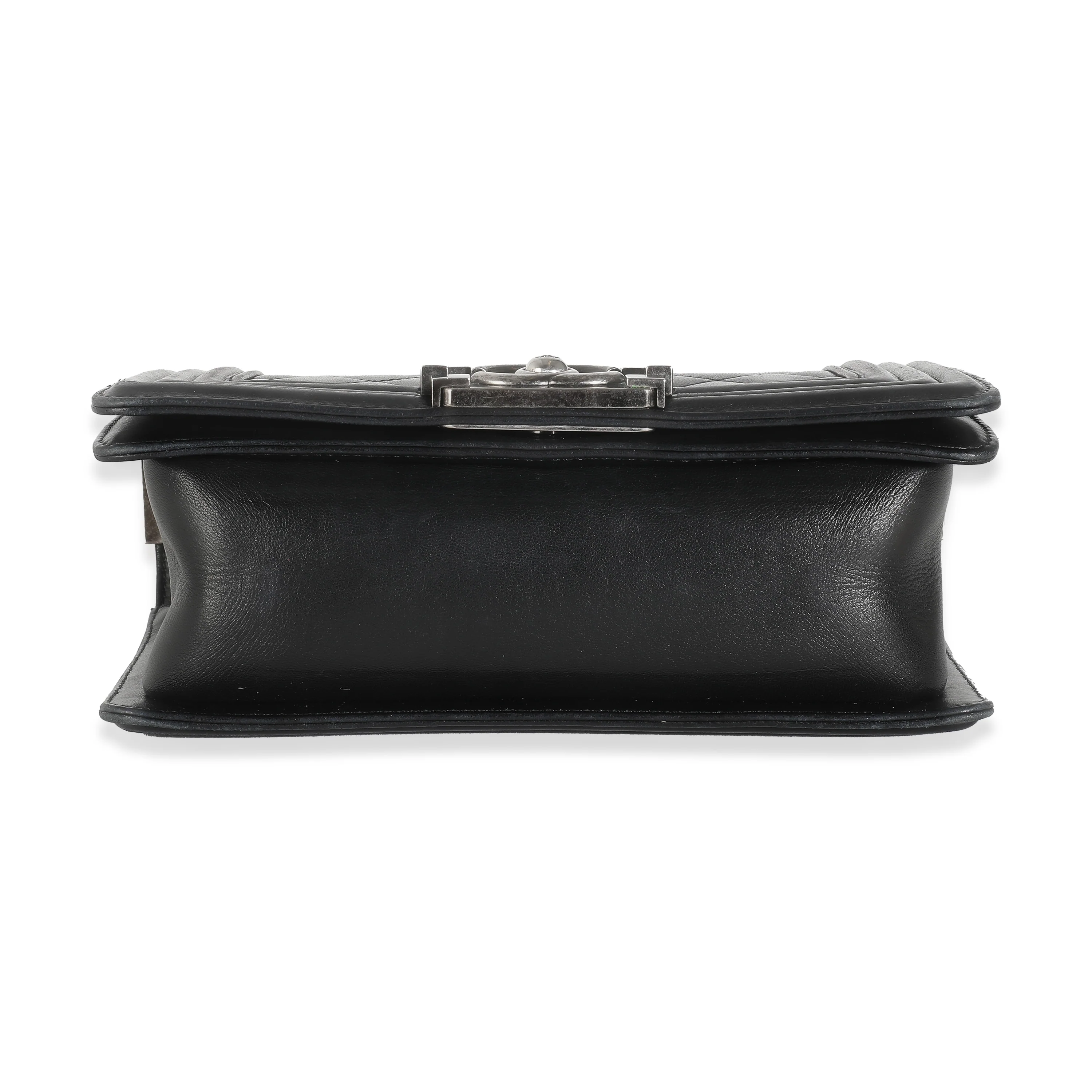 Black Quilted Lambskin Small Boy Bag - Image 5