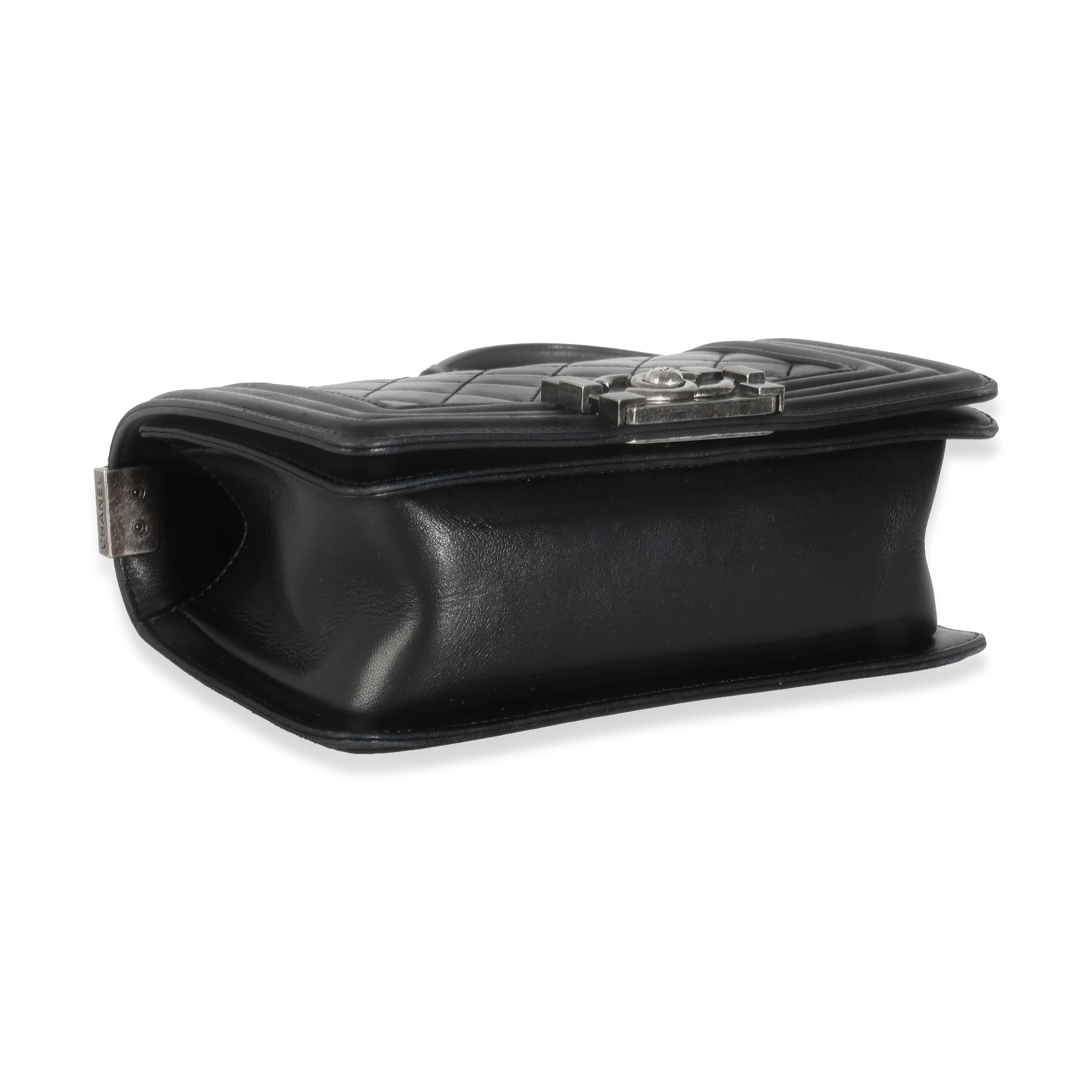 Black Quilted Lambskin Small Boy Bag - Image 6