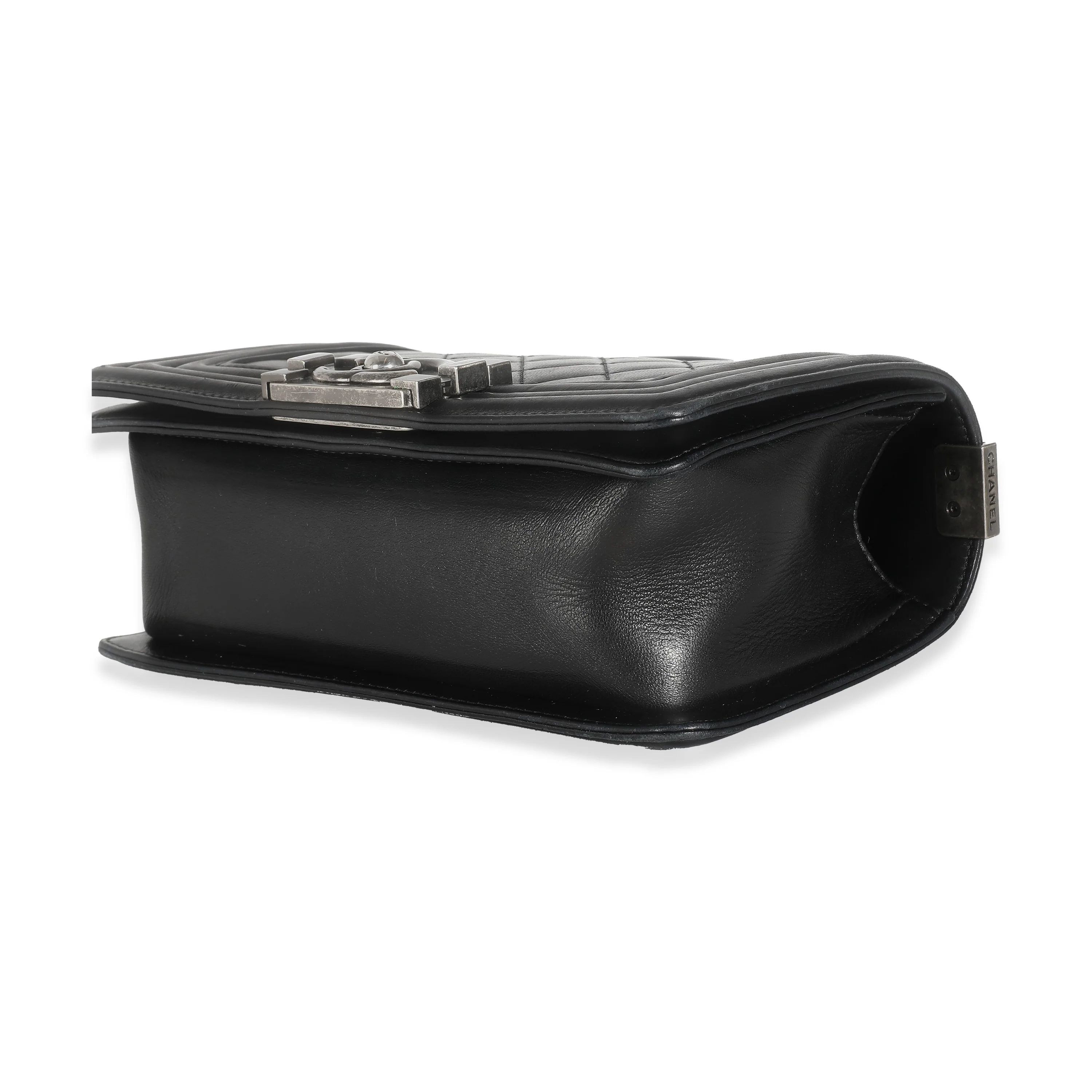 Black Quilted Lambskin Small Boy Bag - Image 7