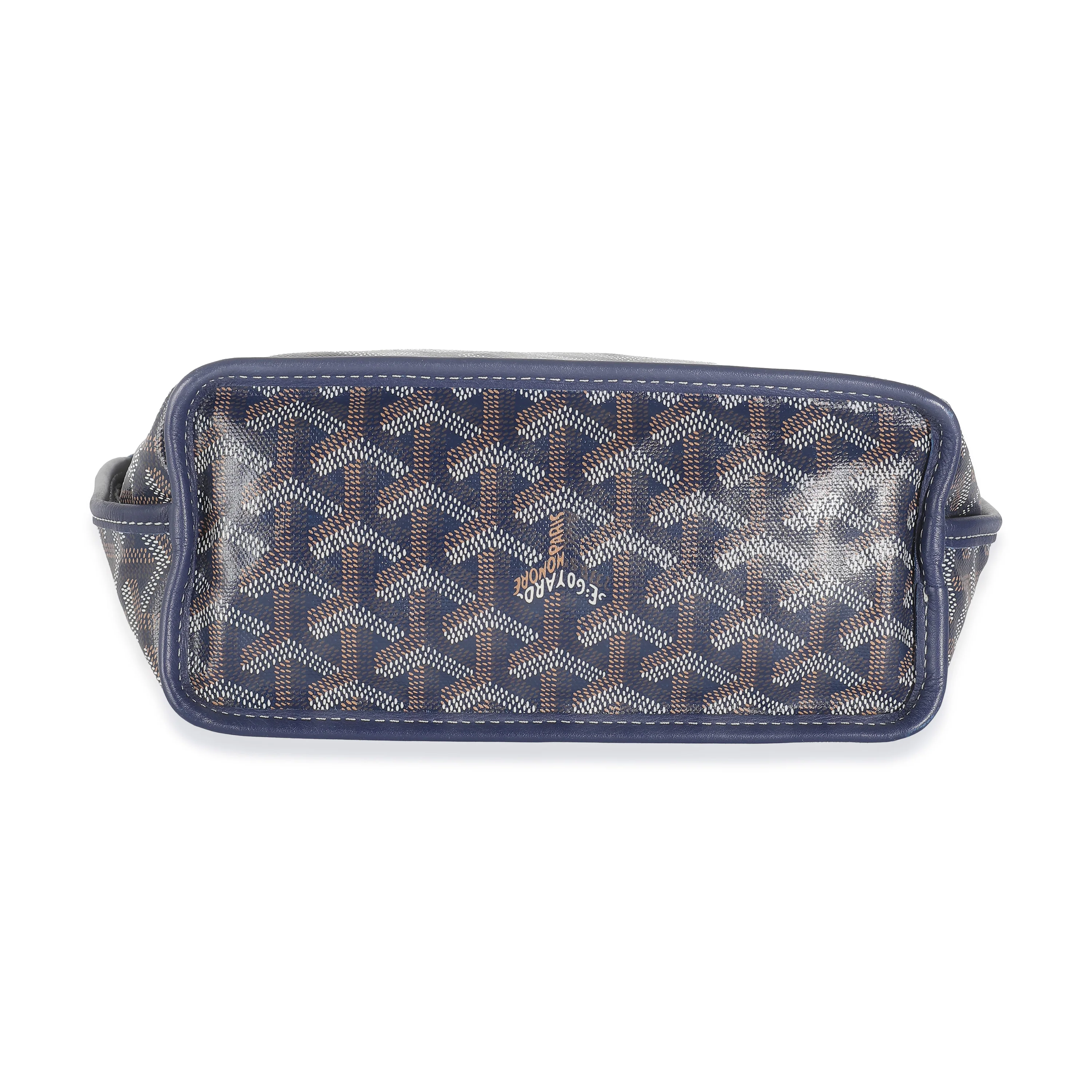 Navy Goyardine Canvas Reversible Mini Anjou - Image 5
